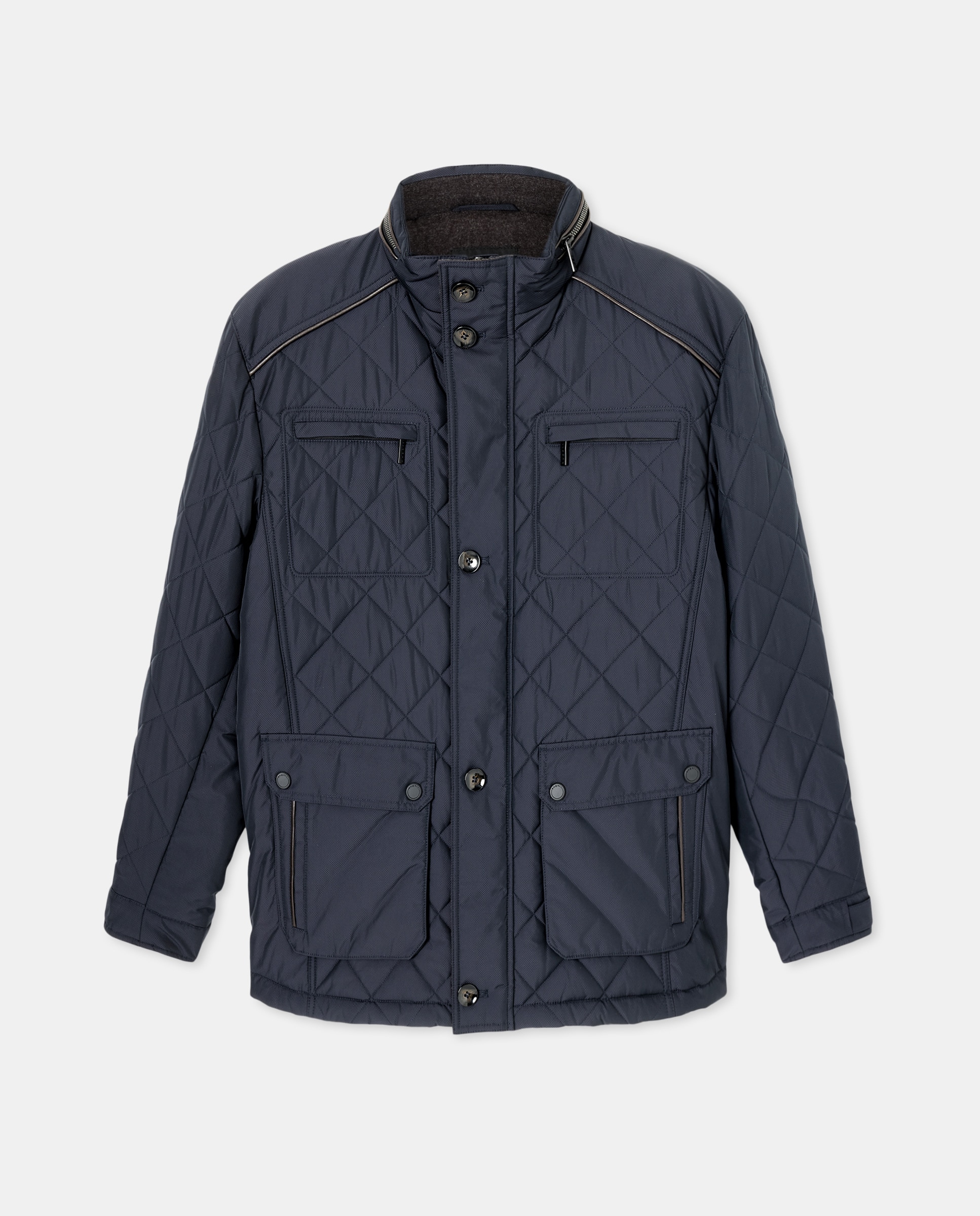 Casacão com Bolsos Inclinados Azul-marinho-4