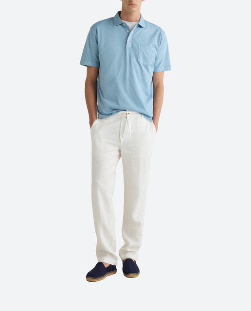 Imagen 0 de Polo de hombre manga corta  jersey liso bolsillo garment dye