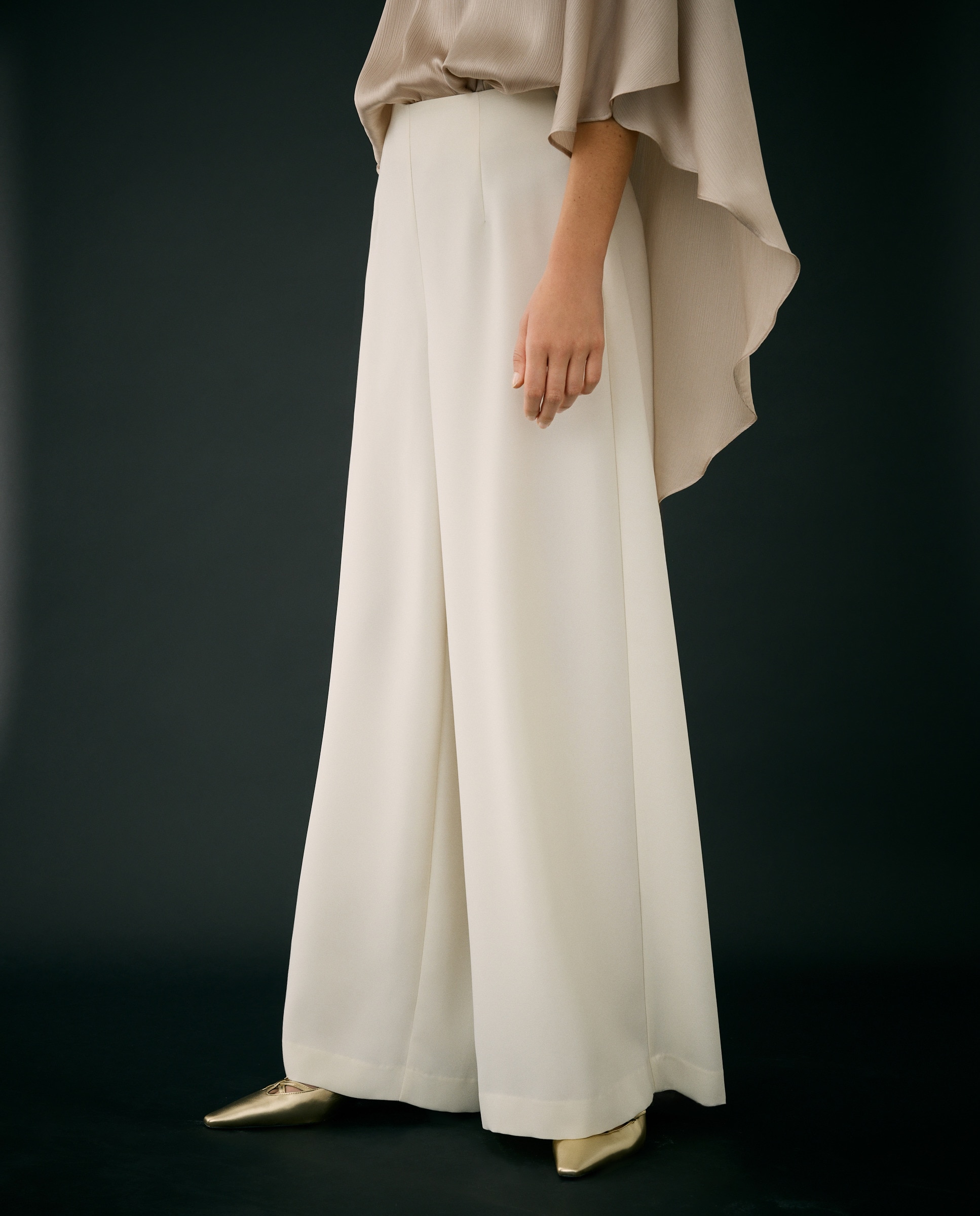 Calças formais largas 120 Cru-2