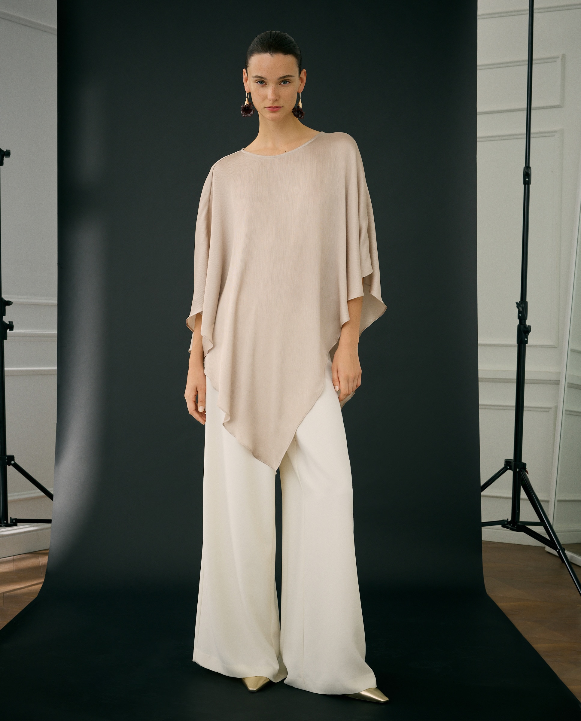 Calças formais largas 120 Cru-1