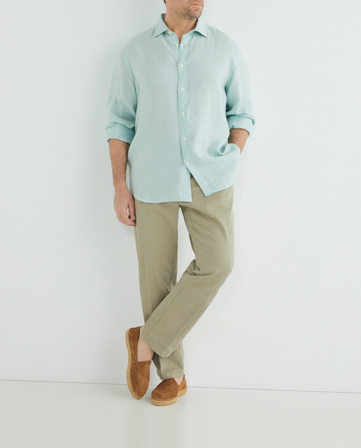 Imagen 0 de Camisa de hombre 100% lino sport  classic fit tallas grandes