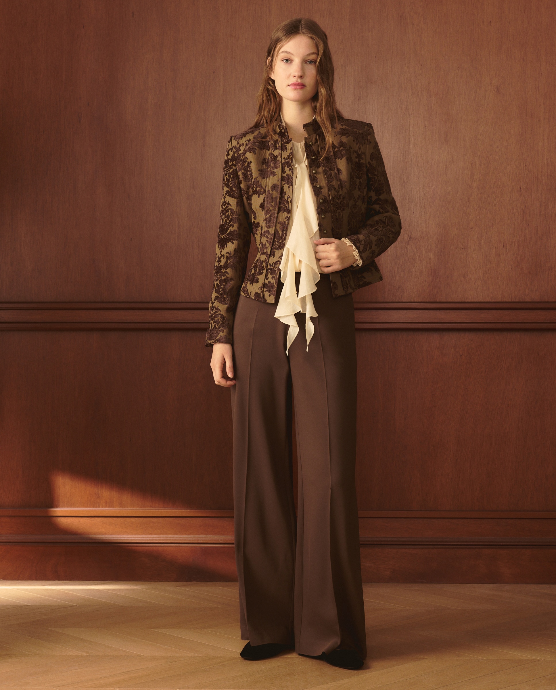 Calças Formais Lisas Verde-1