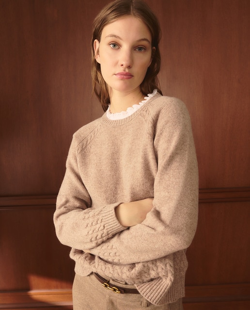 Imagen 0 de Jersey de lana de manga larga de mujer
