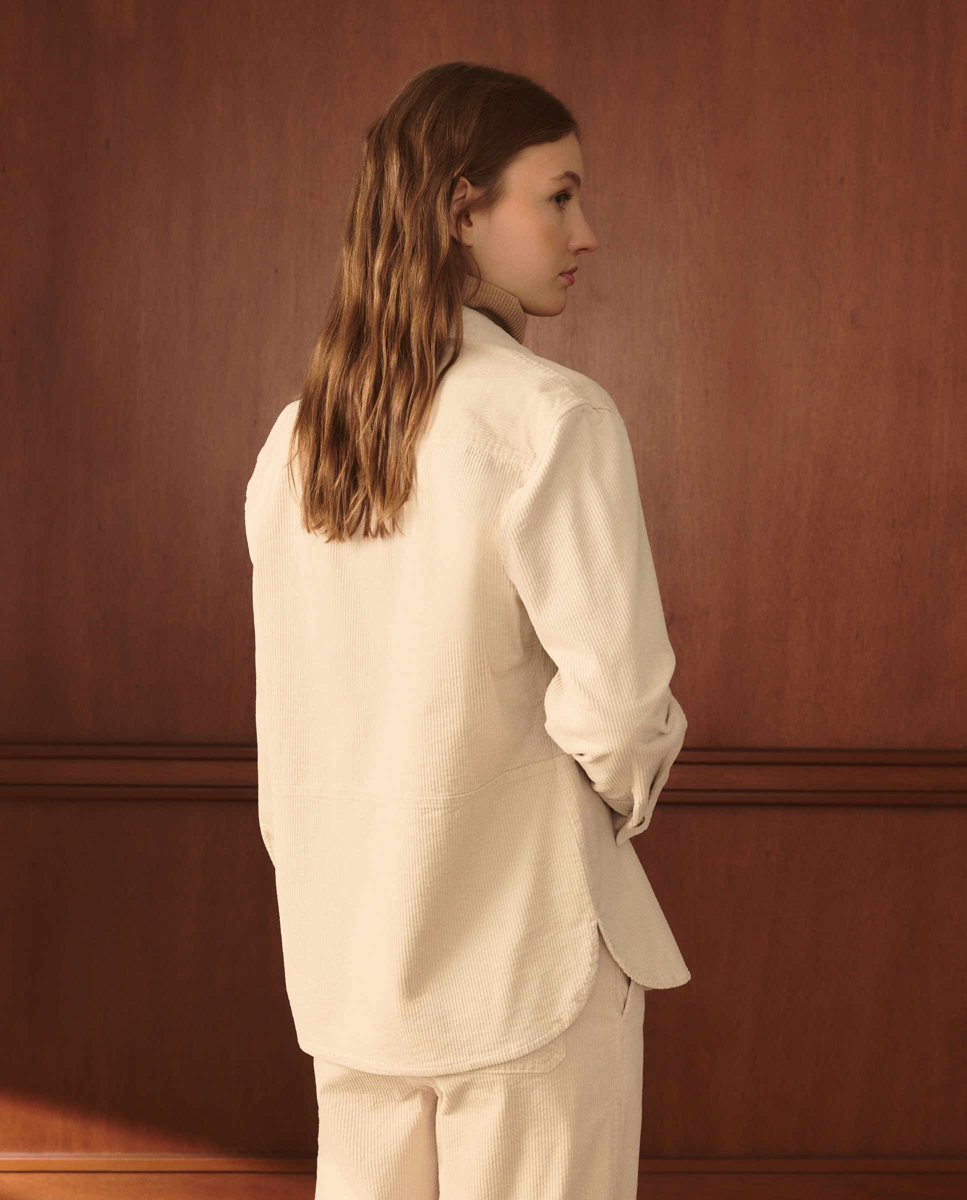 Sobrecamisa de Bombazina com Manga Comprida 120 Cru-3