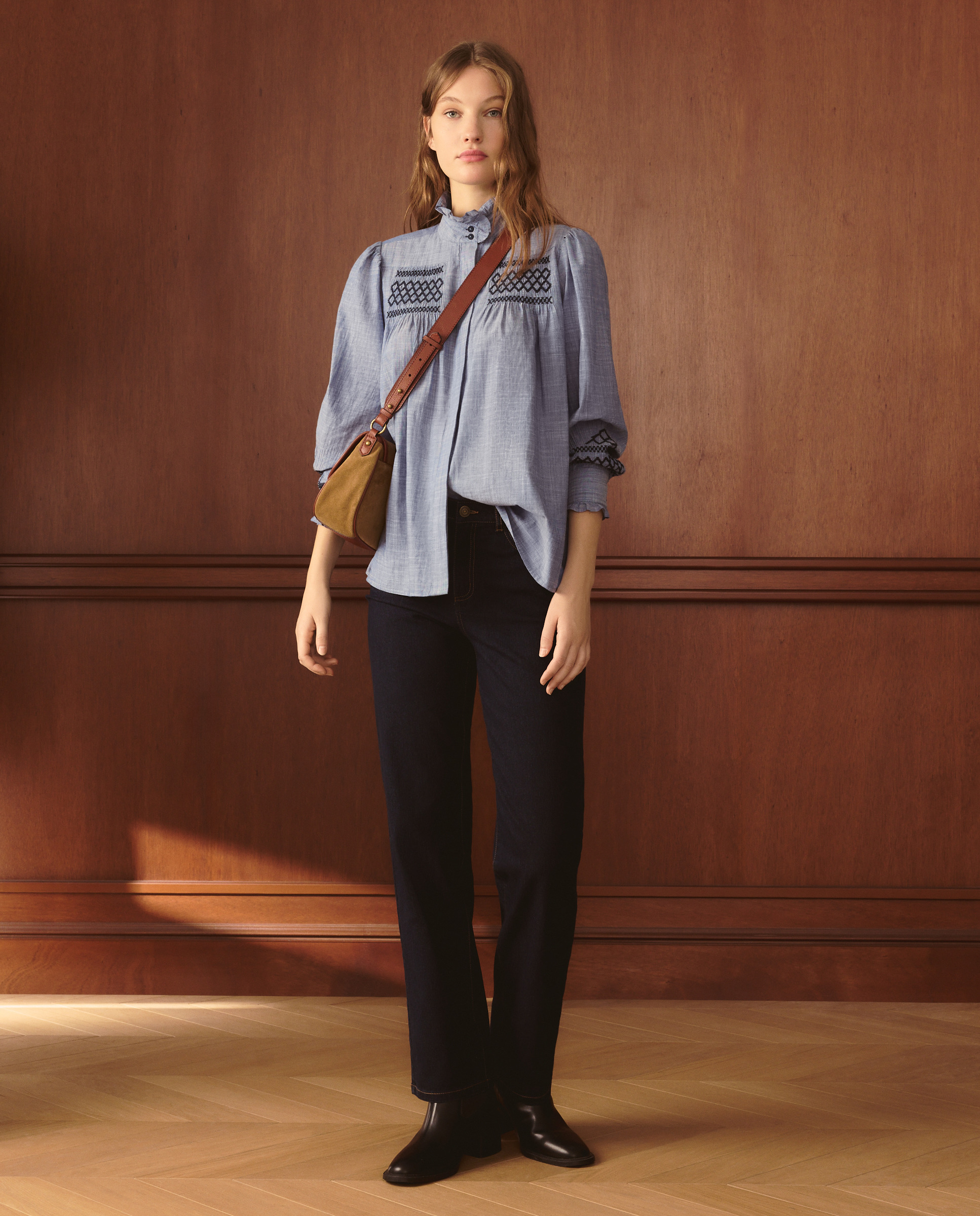 Blusa com Favos de Mel 400 Azul-3