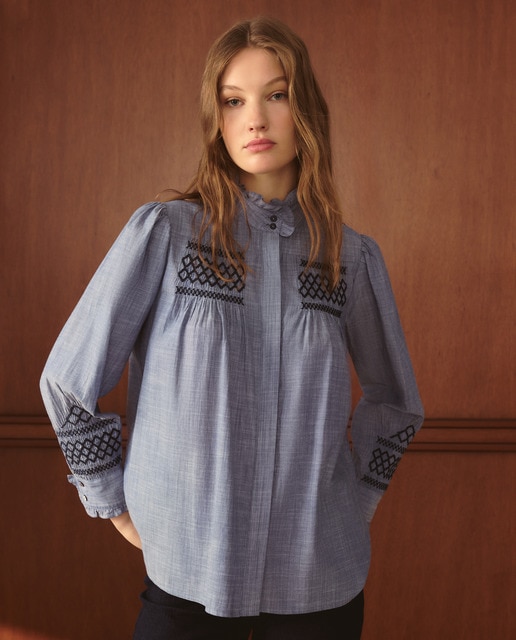 Imagen 0 de Blusa de mujer con nido de abeja