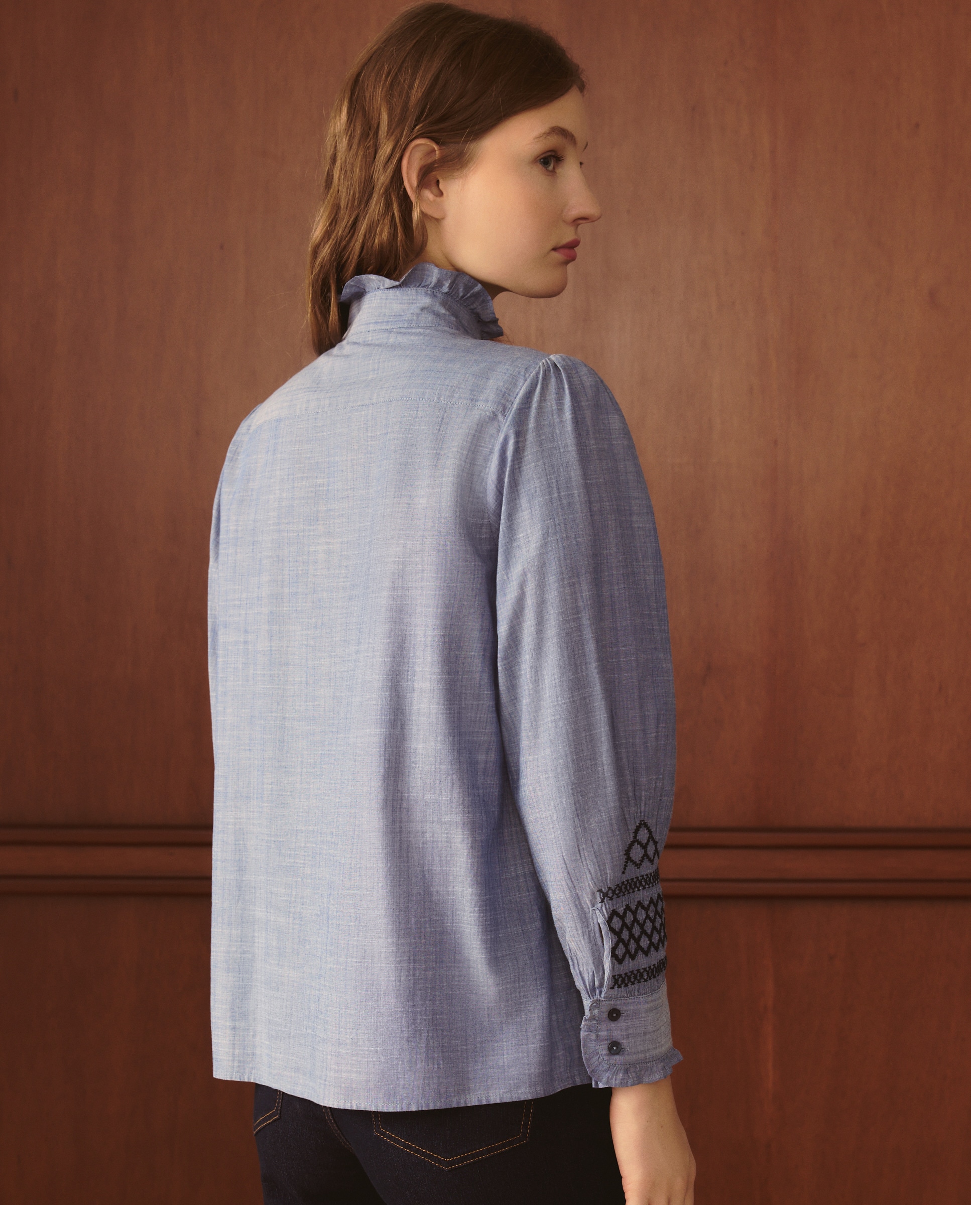 Blusa com Favos de Mel 400 Azul-4