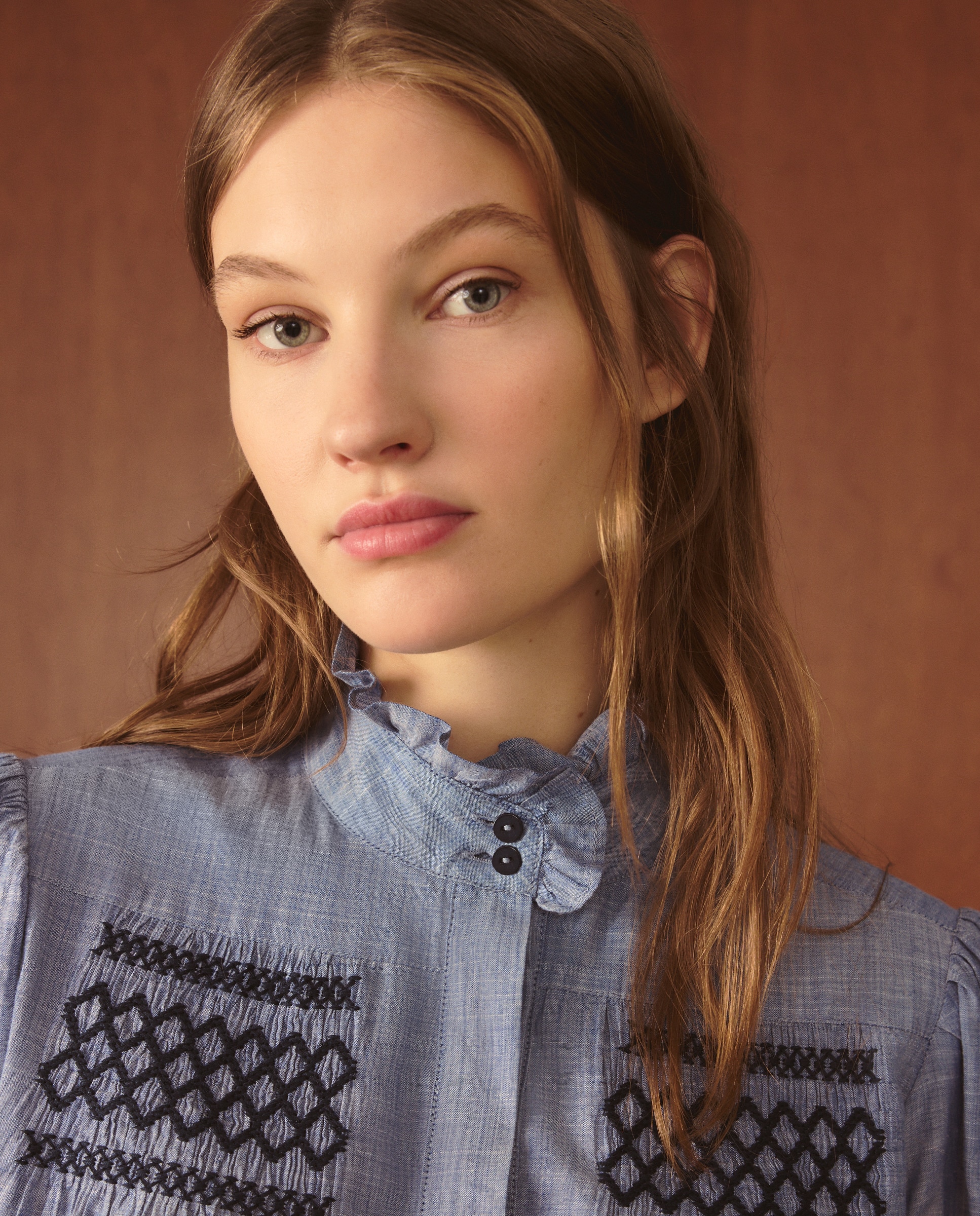 Blusa com Favos de Mel 400 Azul-2