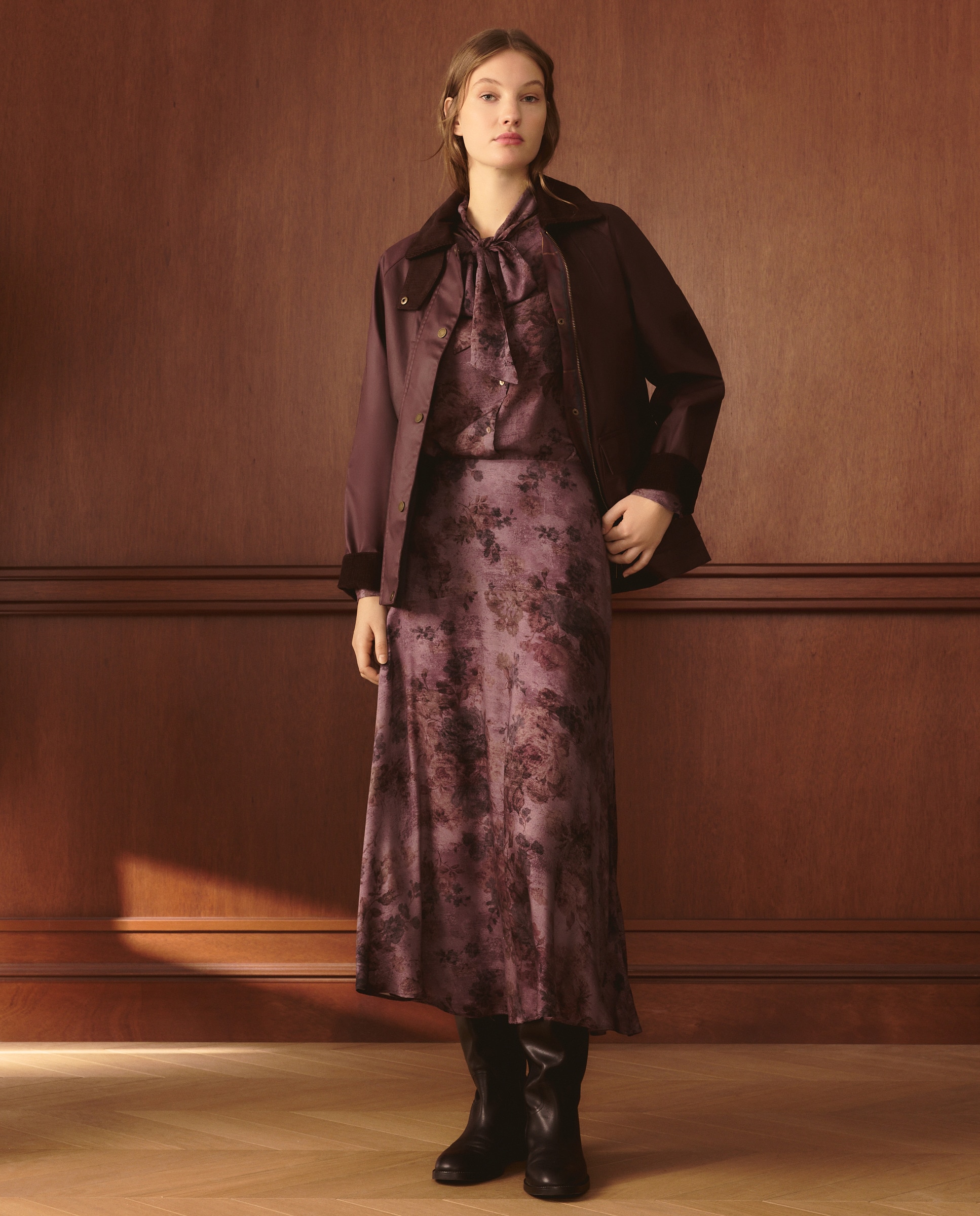 Blusa com Estampado Floral de Cretona Roxo-2