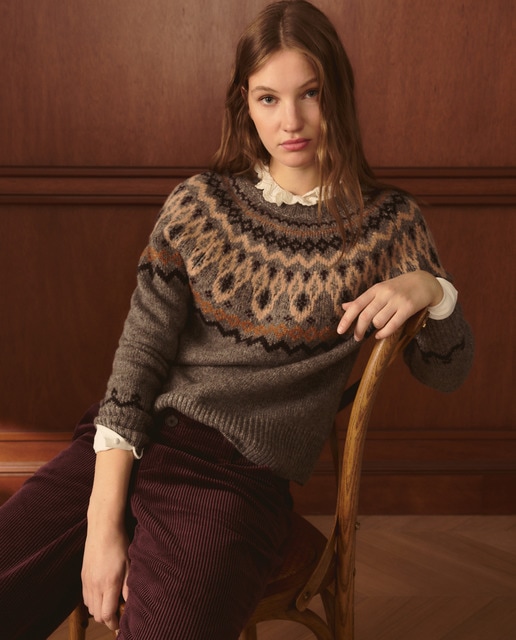 Imagen 0 de Jersey de mujer de manga larga con cuello caja