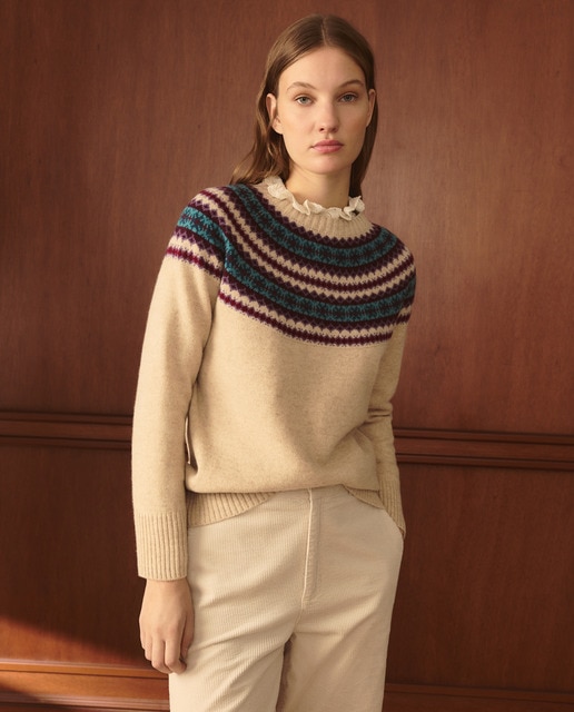Imagen 0 de Jersey de mujer cuello caja greca jacquard