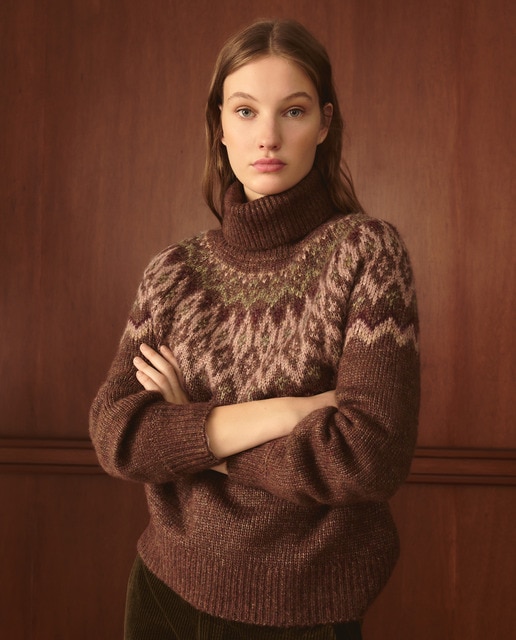 Imagen 0 de Jersey de manga larga de mujer con diseño jacquard