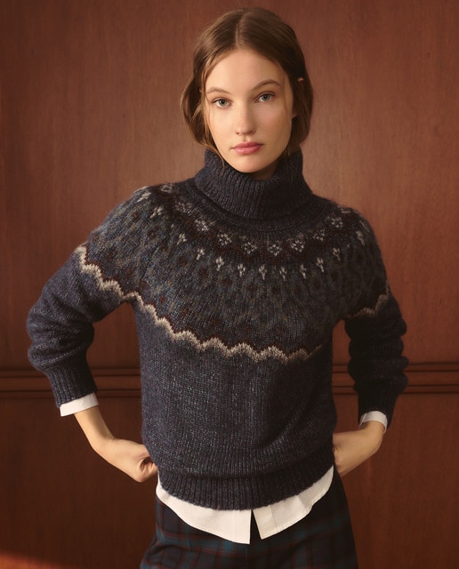 Imagen 0 de Jersey de manga larga de mujer con diseño jacquard