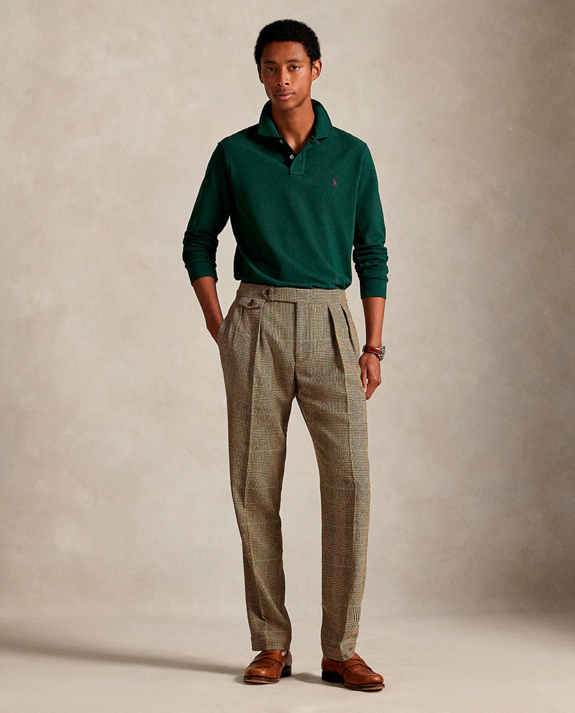 Polo Piqué Custom Slim Fit Verde Pinheiro-6