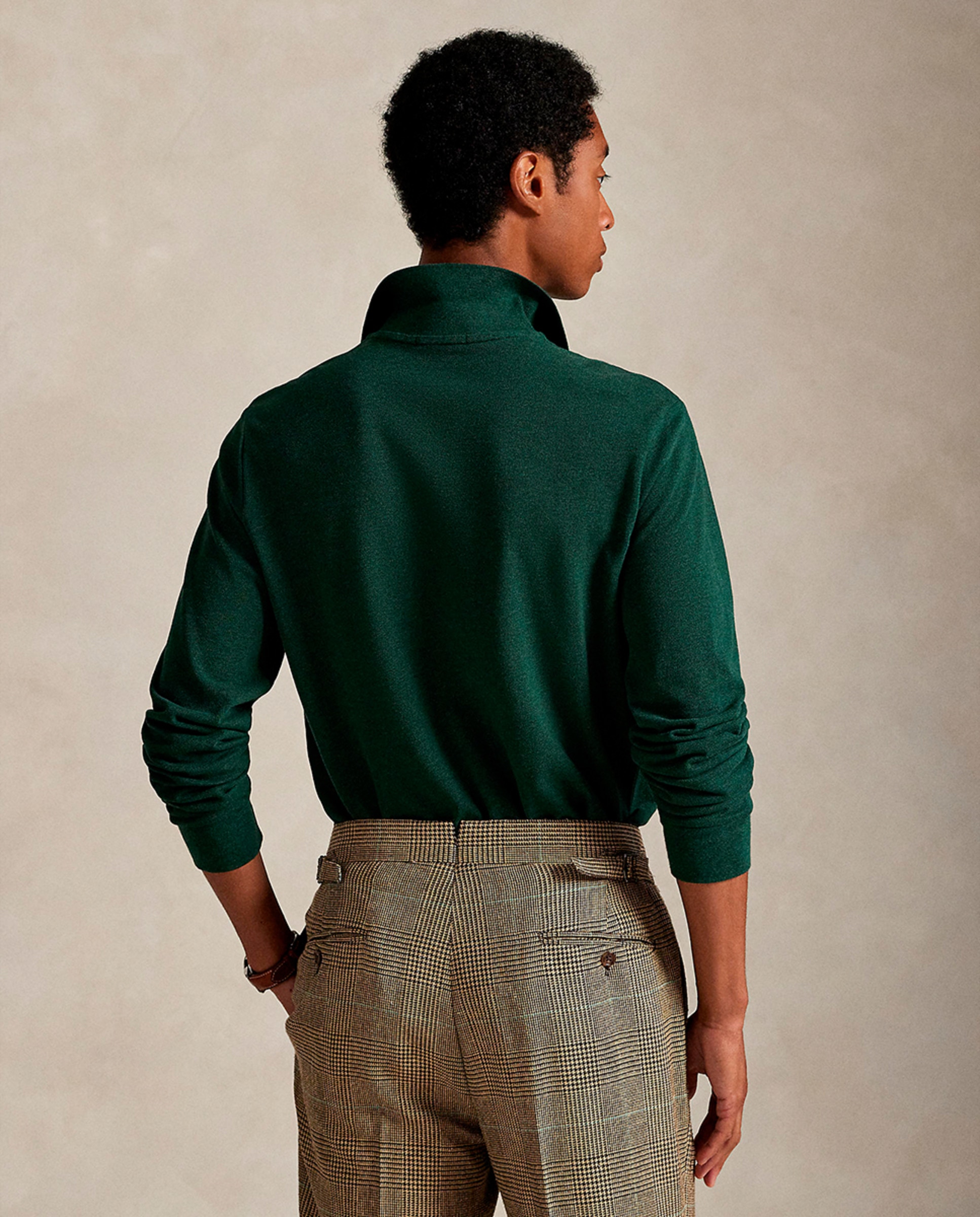 Polo Piqué Custom Slim Fit Verde Pinheiro-3