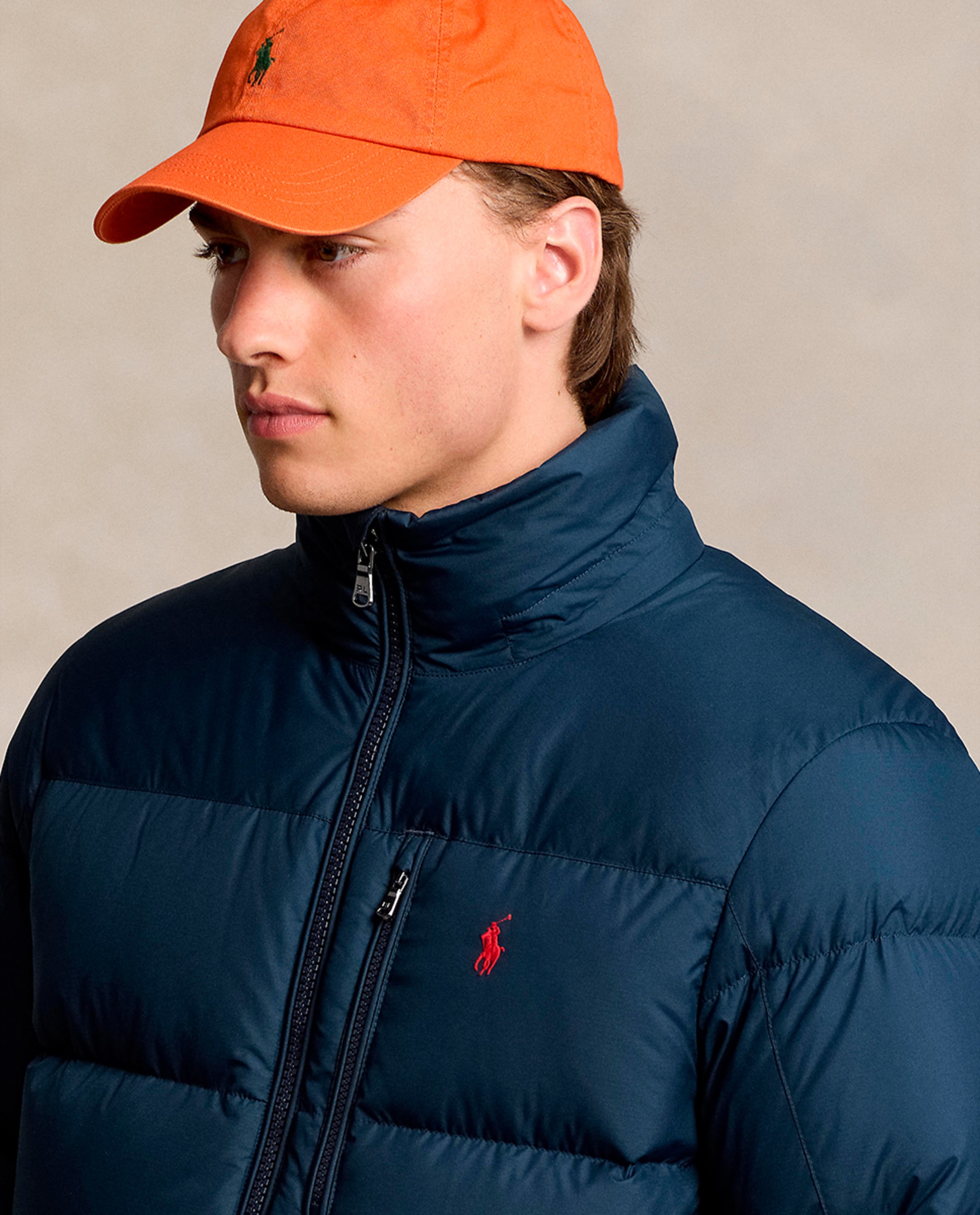 Blusão Acolchoado Gorham de Penugem com Capuz Amovível Azul-marinho-4