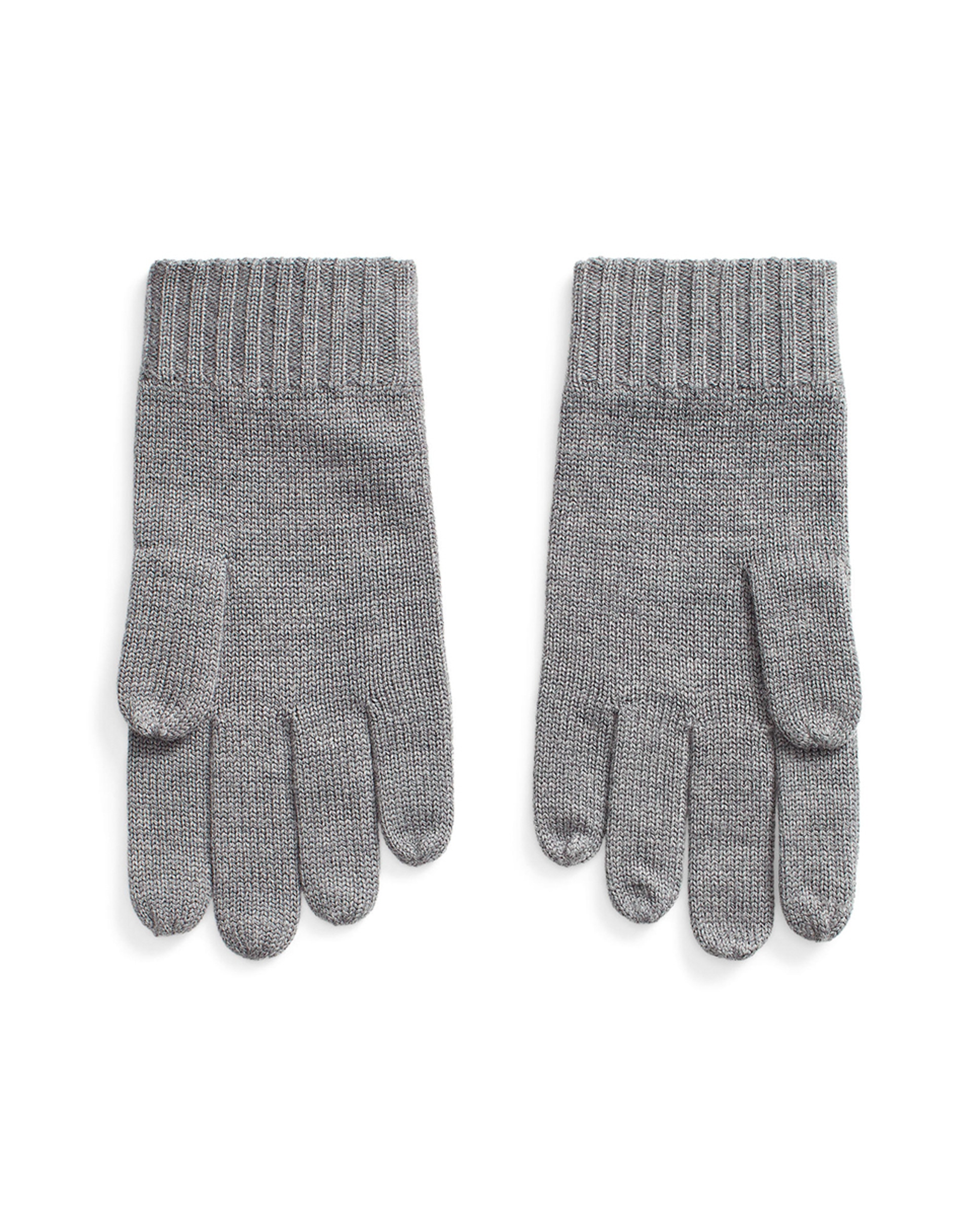 Luvas com Cavalo Bordado e em Lã Cinzento-claro-2