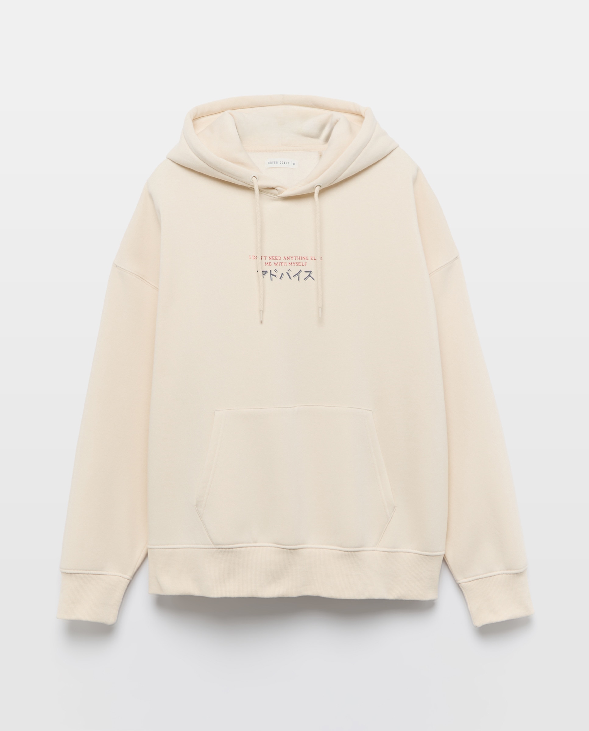 Sweatshirt de homem com capuz 130 Marfim-5