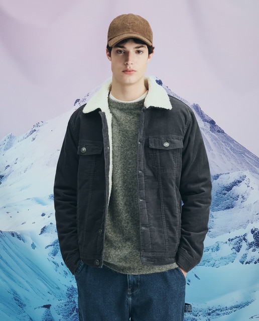 Imagem 0 de Blusão de Bombazina com Pelo de Borrego