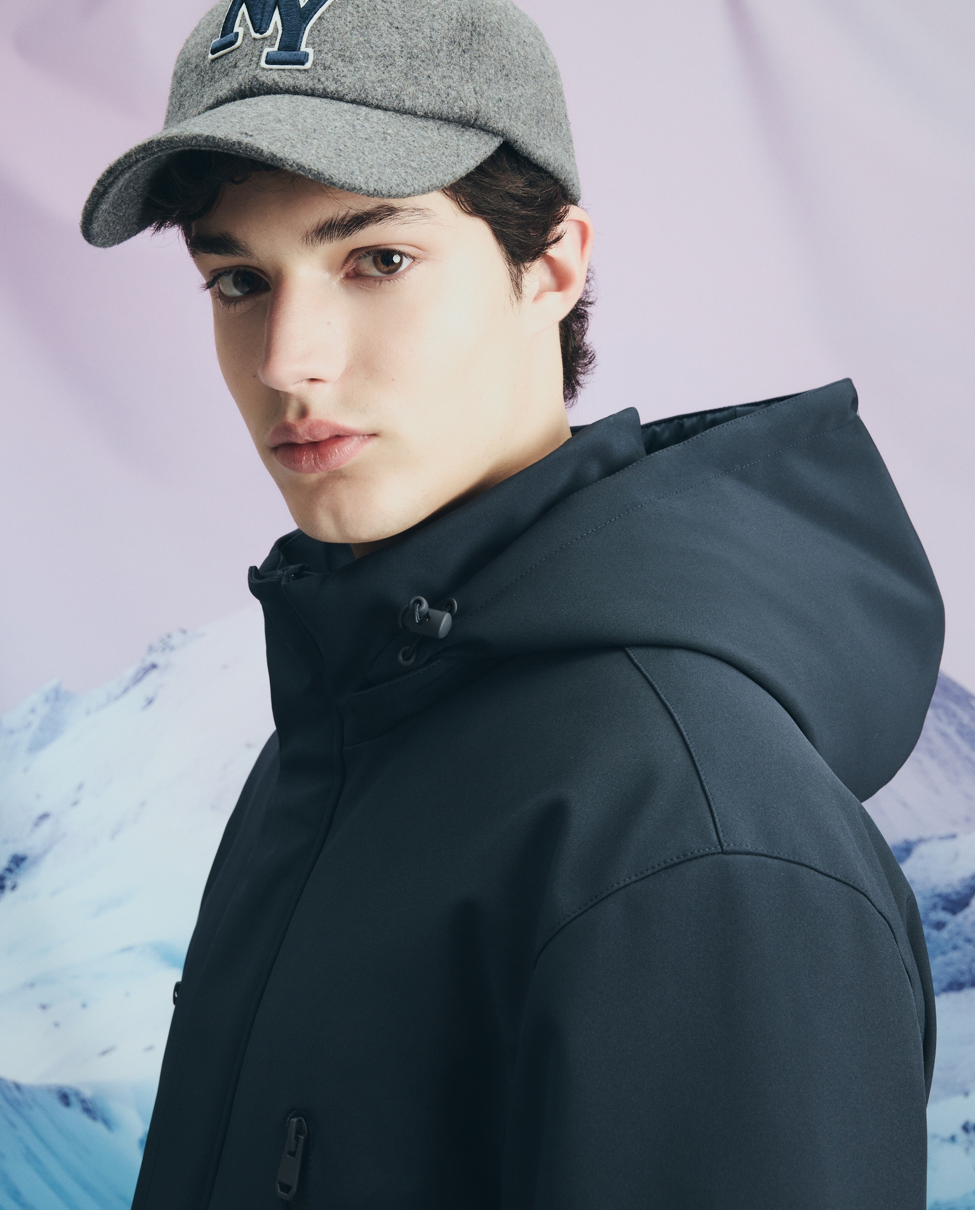 Parka de Neopreno Comprida com Capuz 430 Azul Escuro-4
