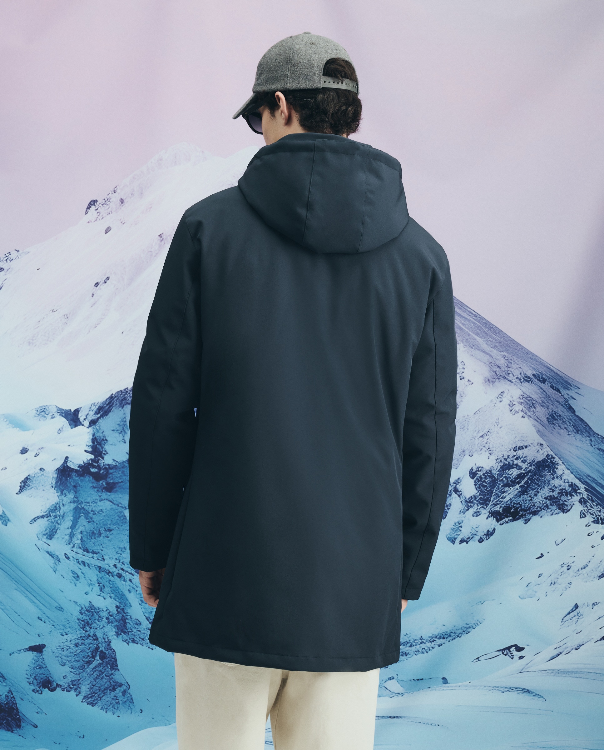 Parka de Neopreno Comprida com Capuz 430 Azul Escuro-3