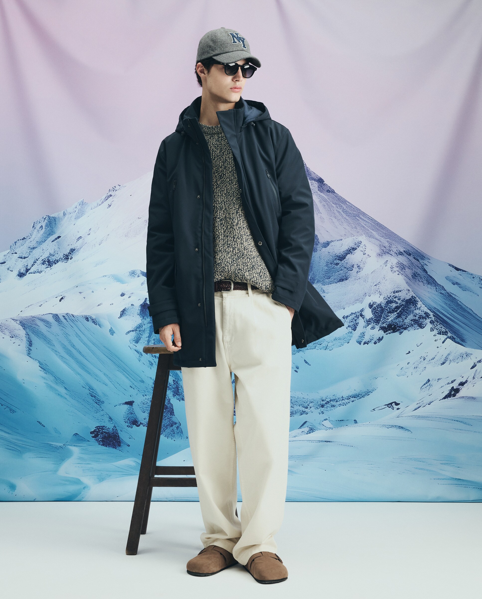 Parka de Neopreno Comprida com Capuz 430 Azul Escuro-2