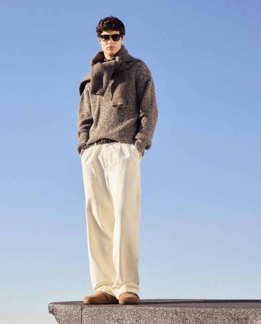 Imagen 0 de Jersey media cremallera canalé neps de hombre