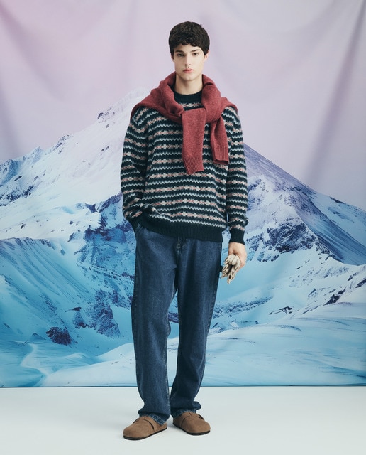 Imagem 0 de Camisola de Malha de Gola Redonda com Jacquard de Motivos Natalícios