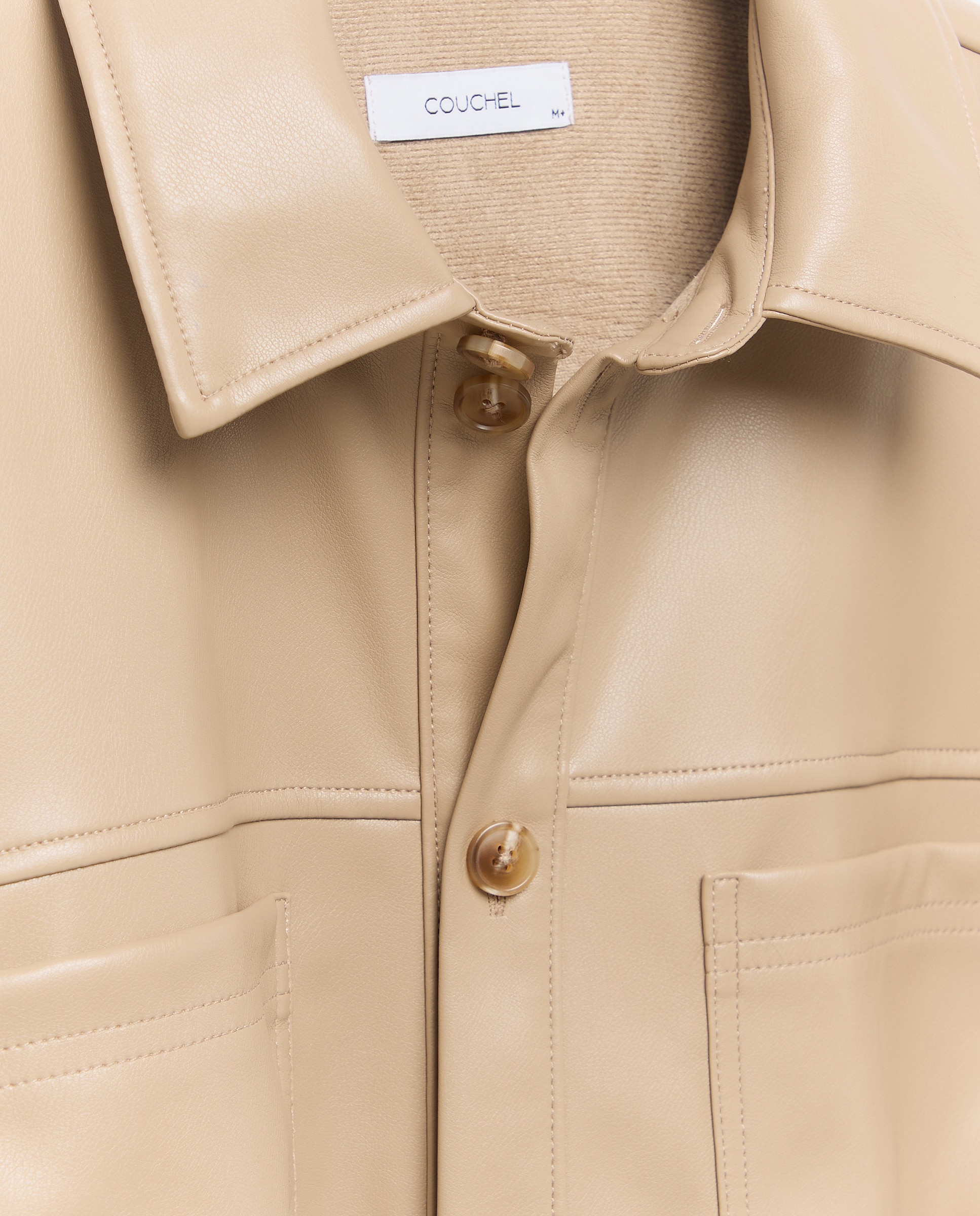 Sobrecamisa com efeito de pele Bege-6