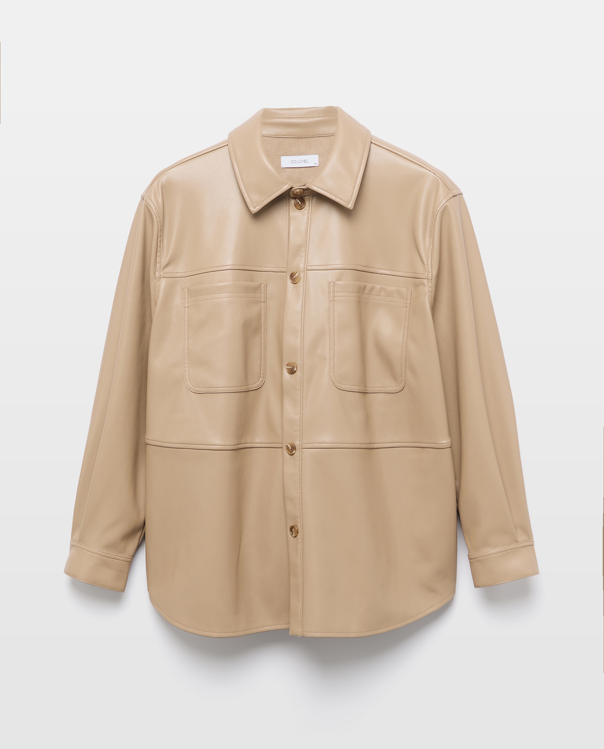 Sobrecamisa com efeito de pele Bege-5