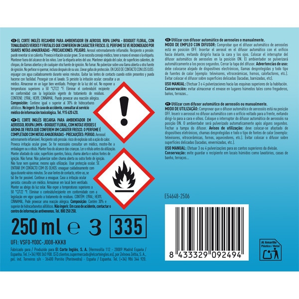 Automatischer Lufterfrischer frisch gewaschene Wäsche Nachfüllpackung 250 ml