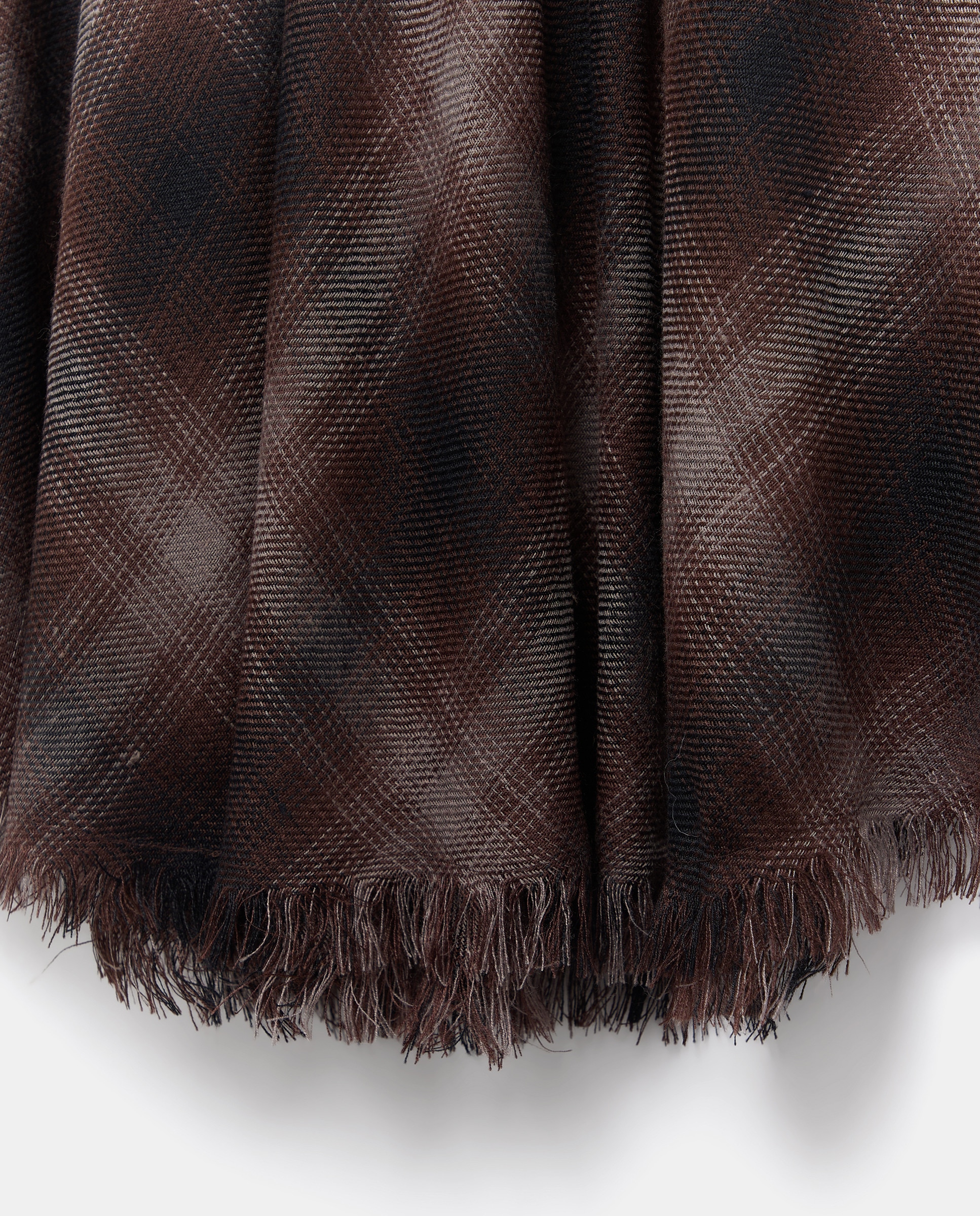 Saia midi aos quadrados Castanho-5