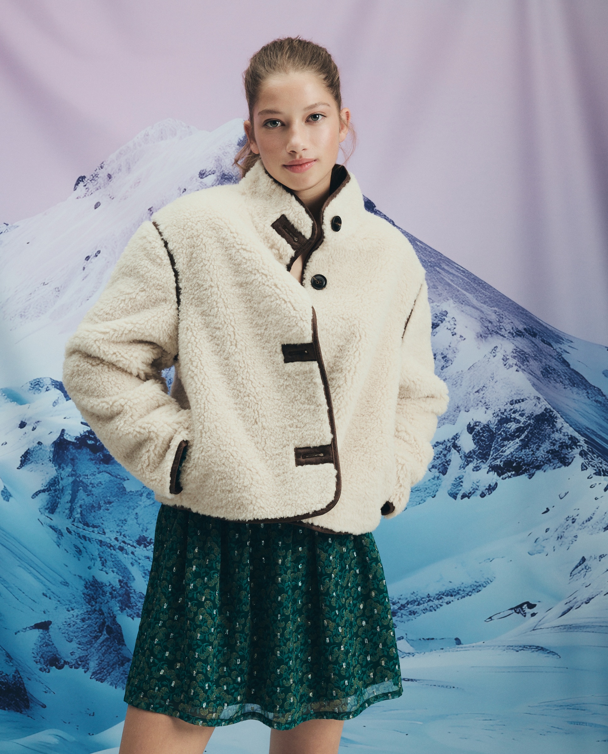 Blusão de Pelo de Borrego Liso 120 Cru-1