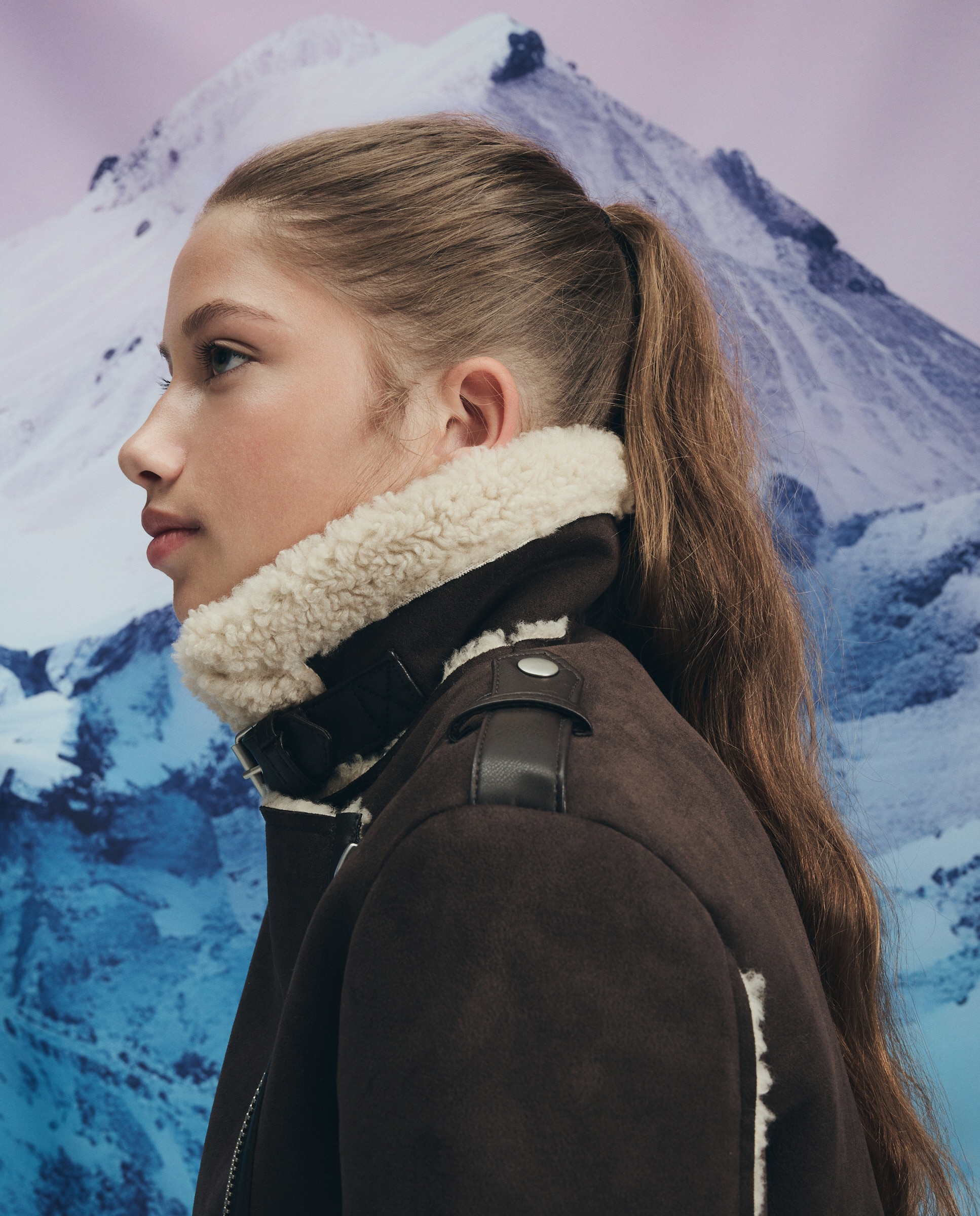 Blusão de Dupla Face Liso Castanho-2