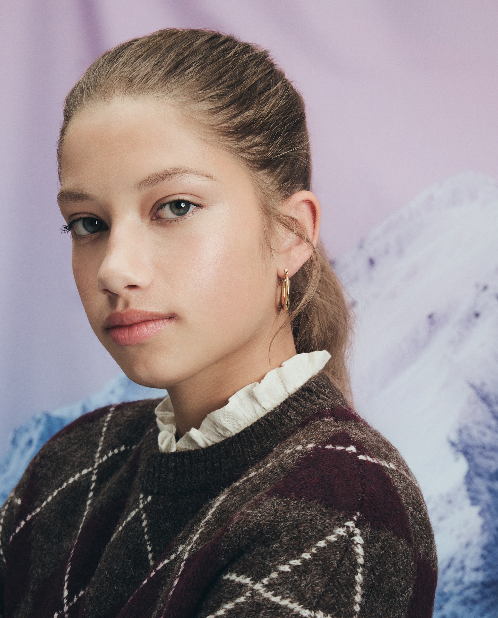 Camisola de Malha com Losangos 580 Musgo-1