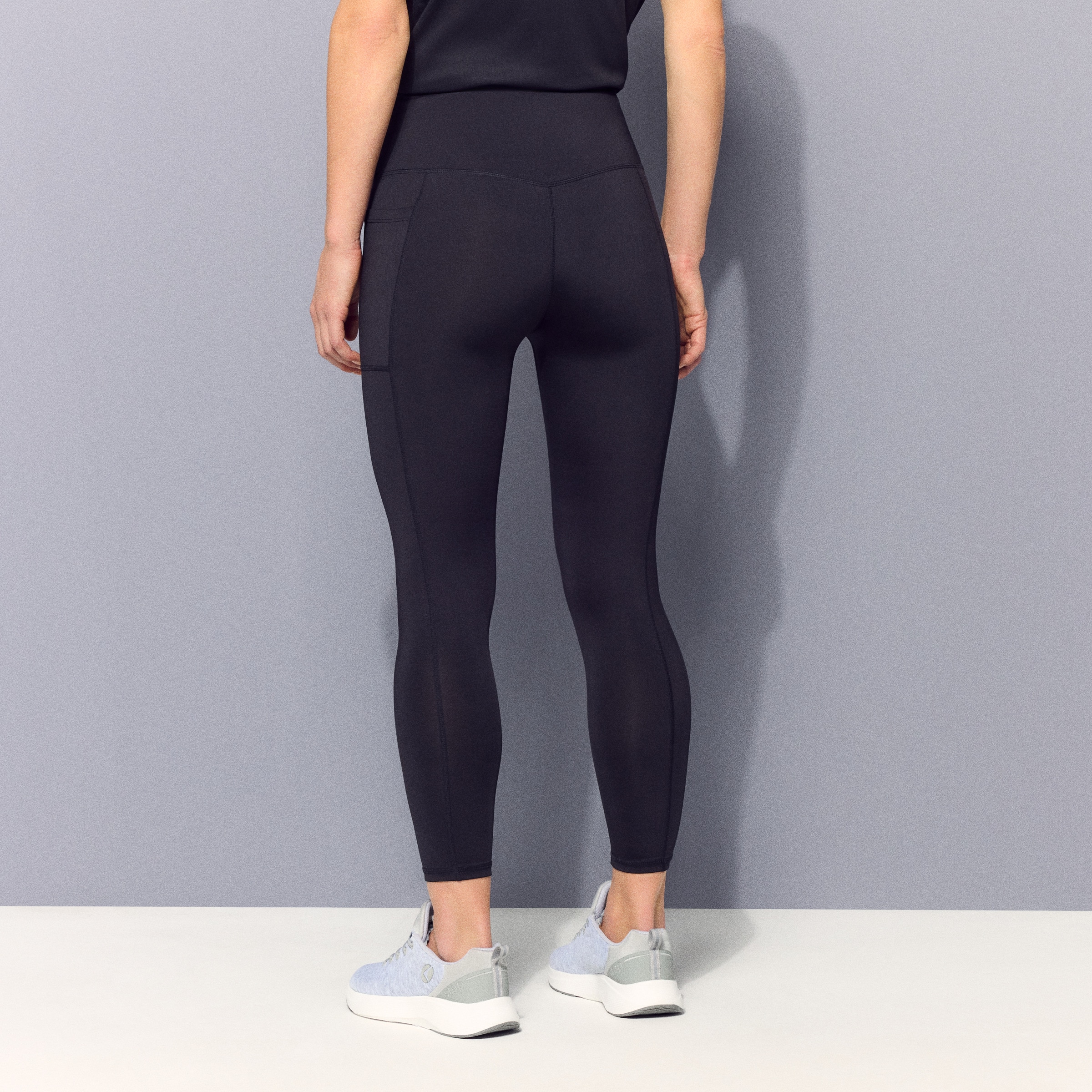 Leggings Compridos Básicos Running de Mulher Preto-3
