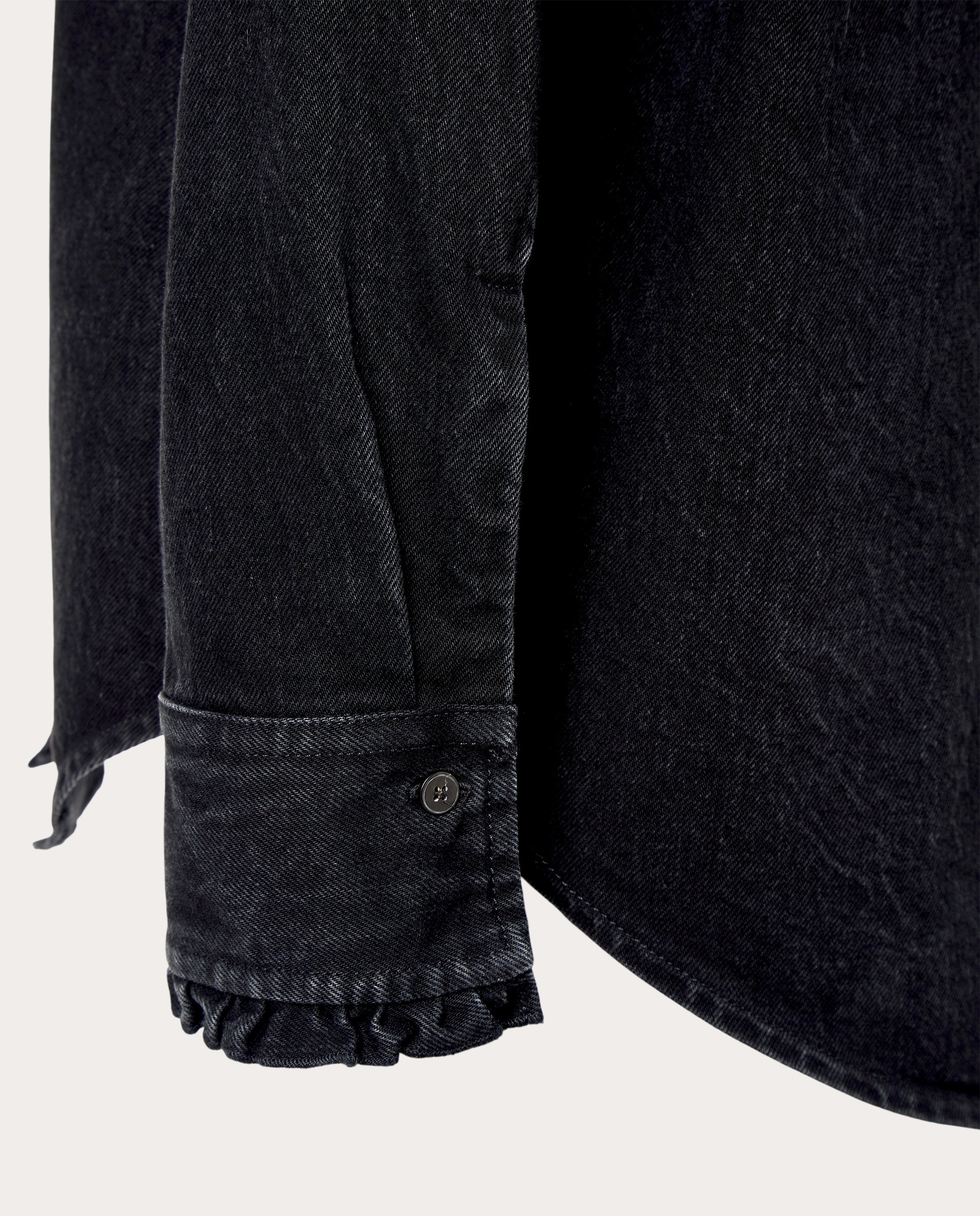 Camisa de algodão Preto-5