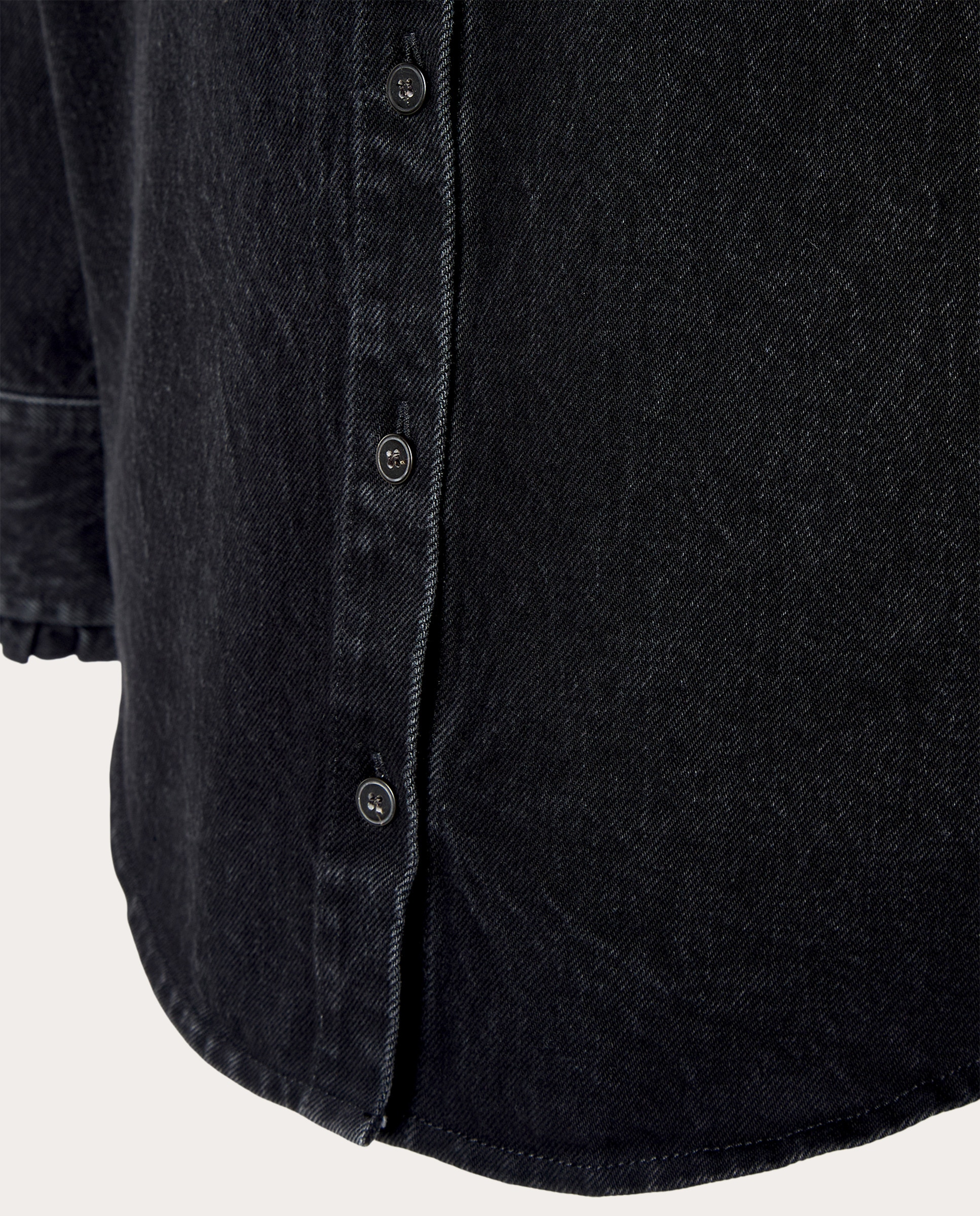 Camisa de algodão Preto-4