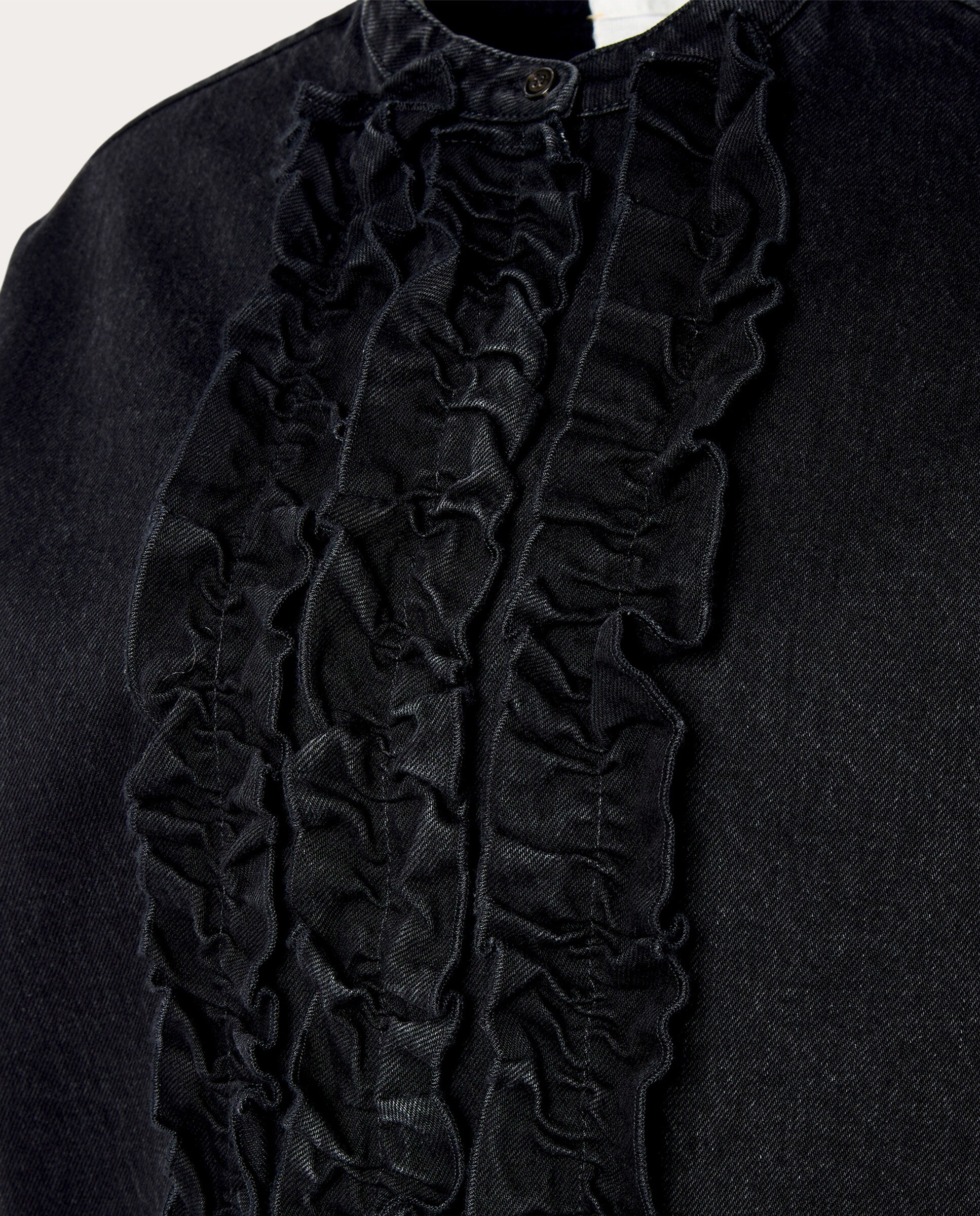 Camisa de algodão Preto-3