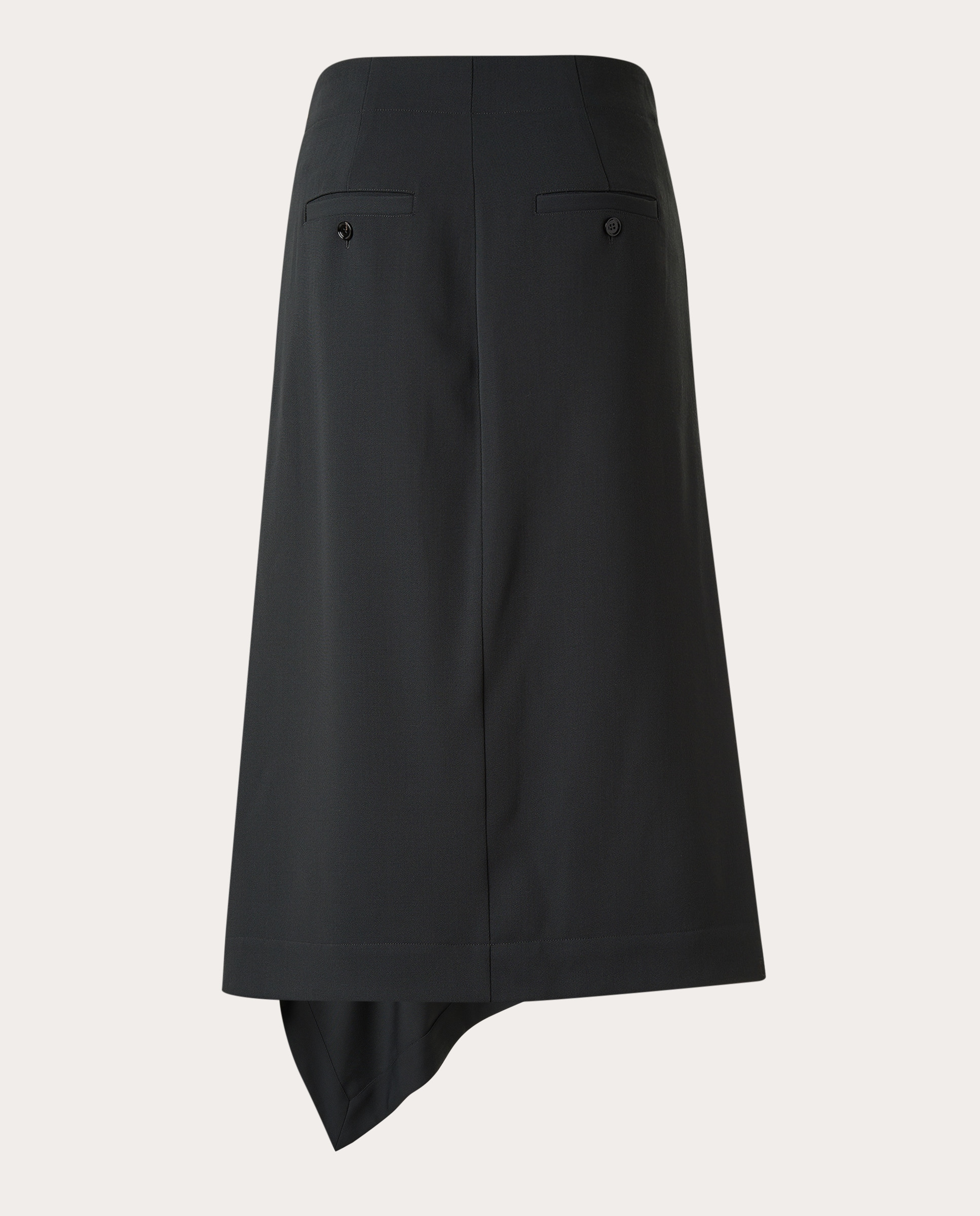 Falda midi Wrapped de lana Gris-2