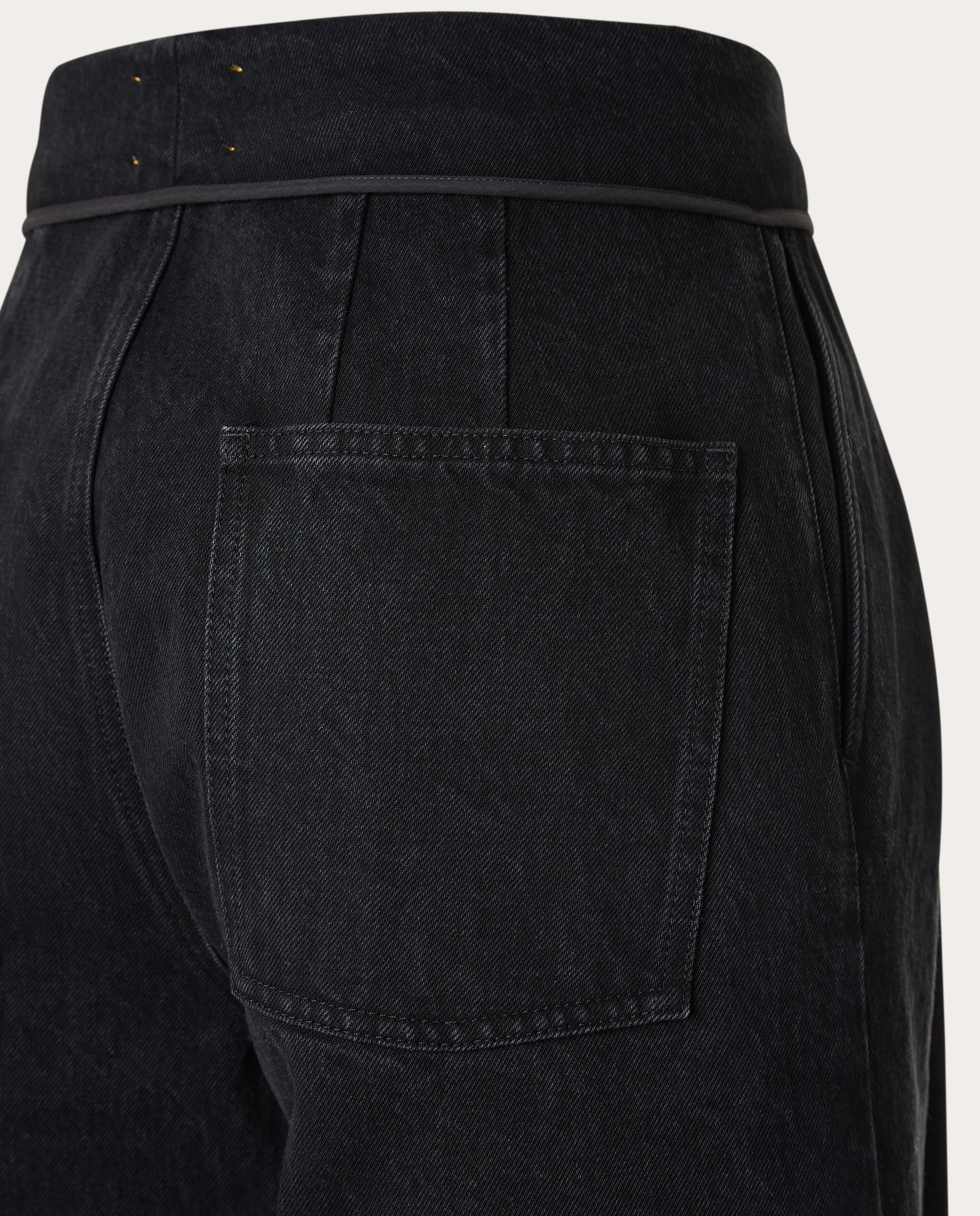 Pantalón recto de algodón Negro-4