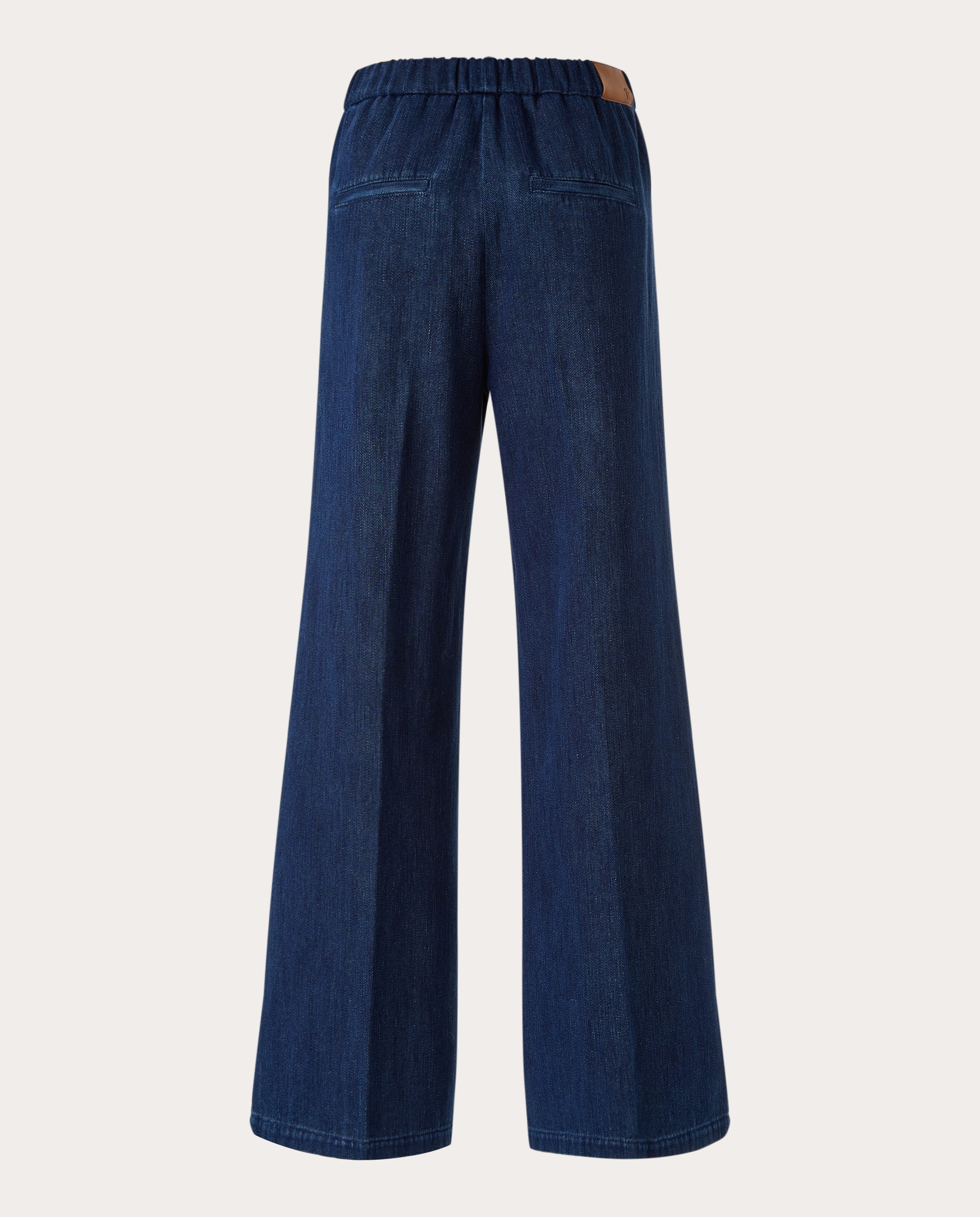 Calças regular de algodão Azul-escuro-2