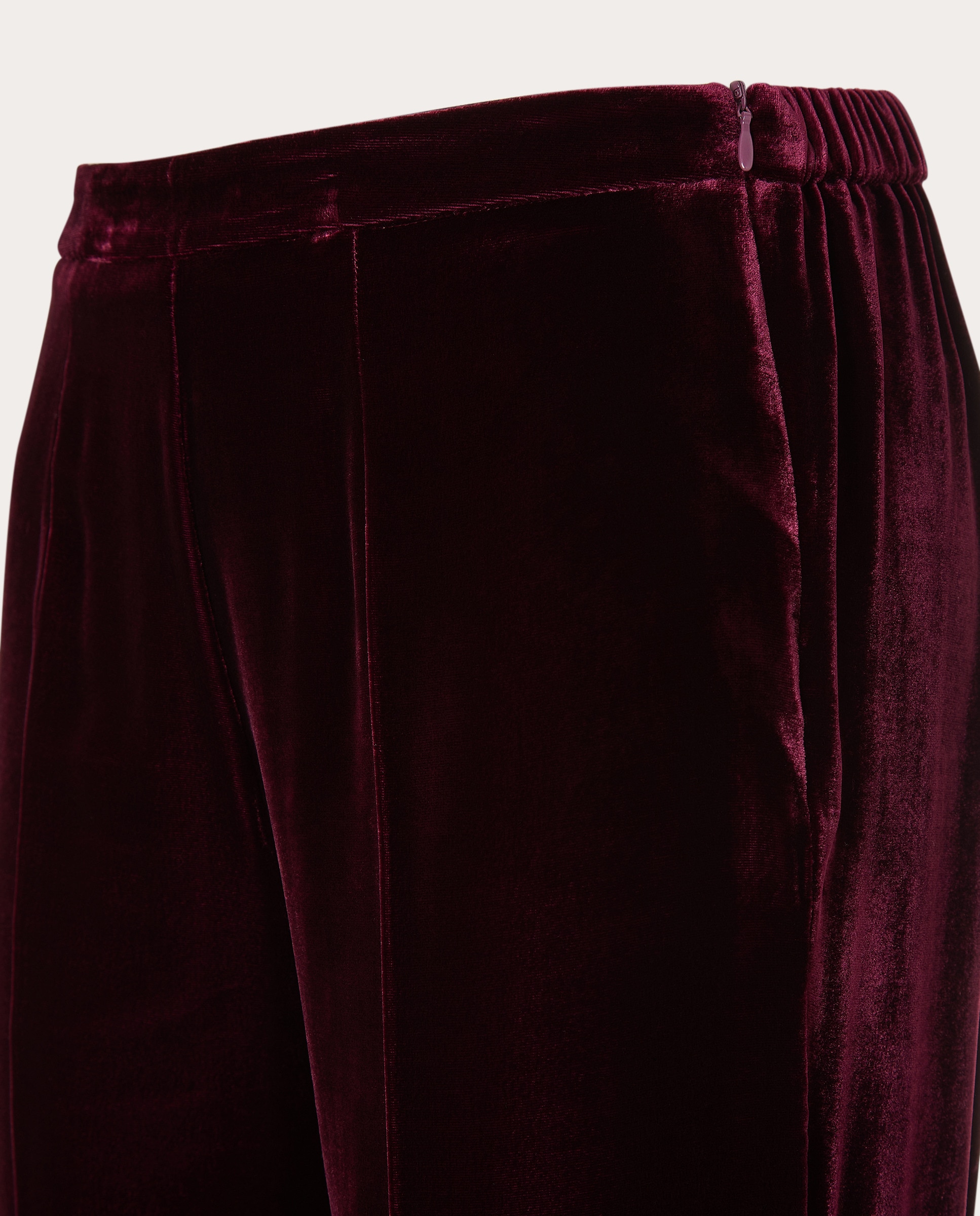 Calças Flare de Veludo Bordeaux-3