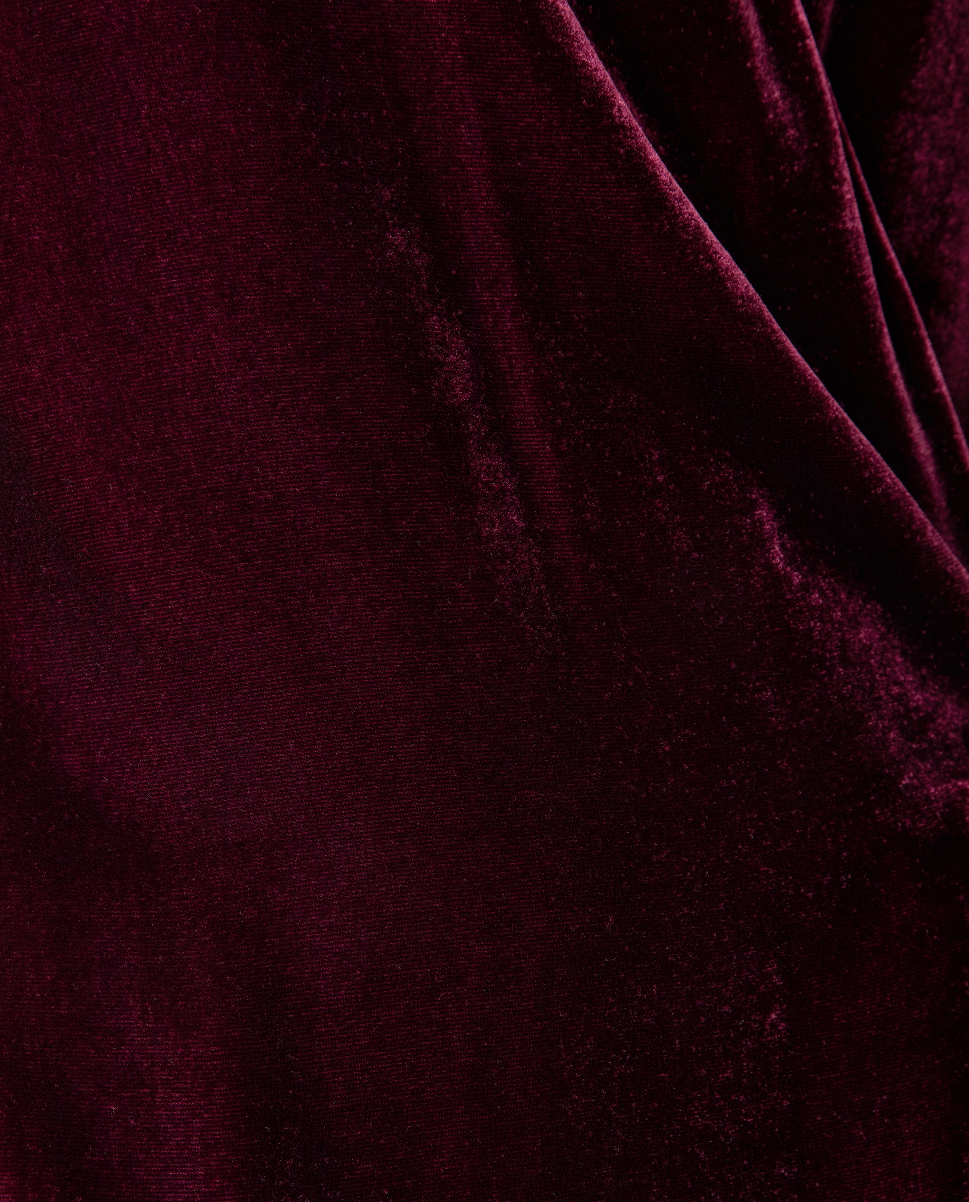 Vestido midi de veludo Bordeaux-4