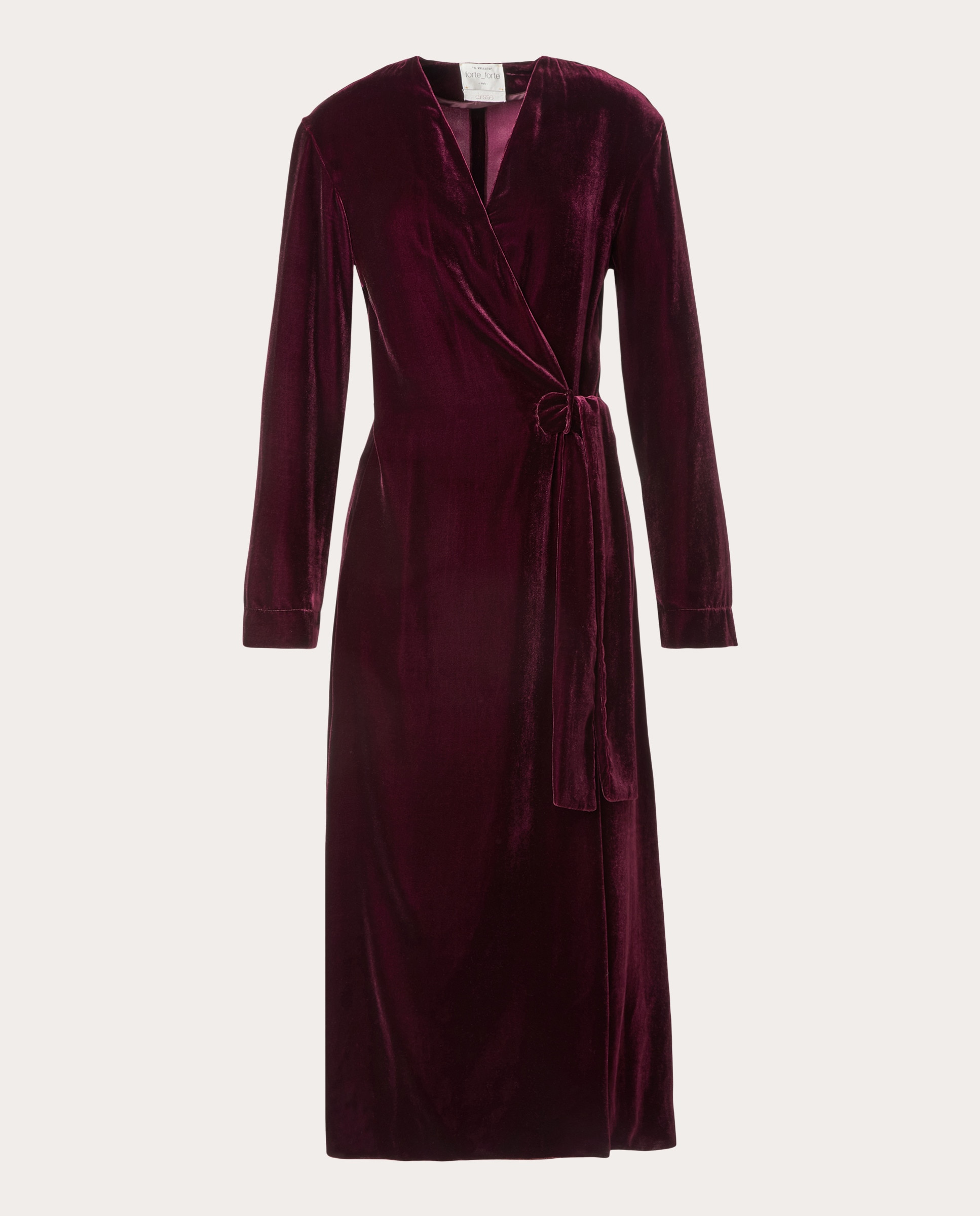 Vestido midi de veludo Bordeaux-1