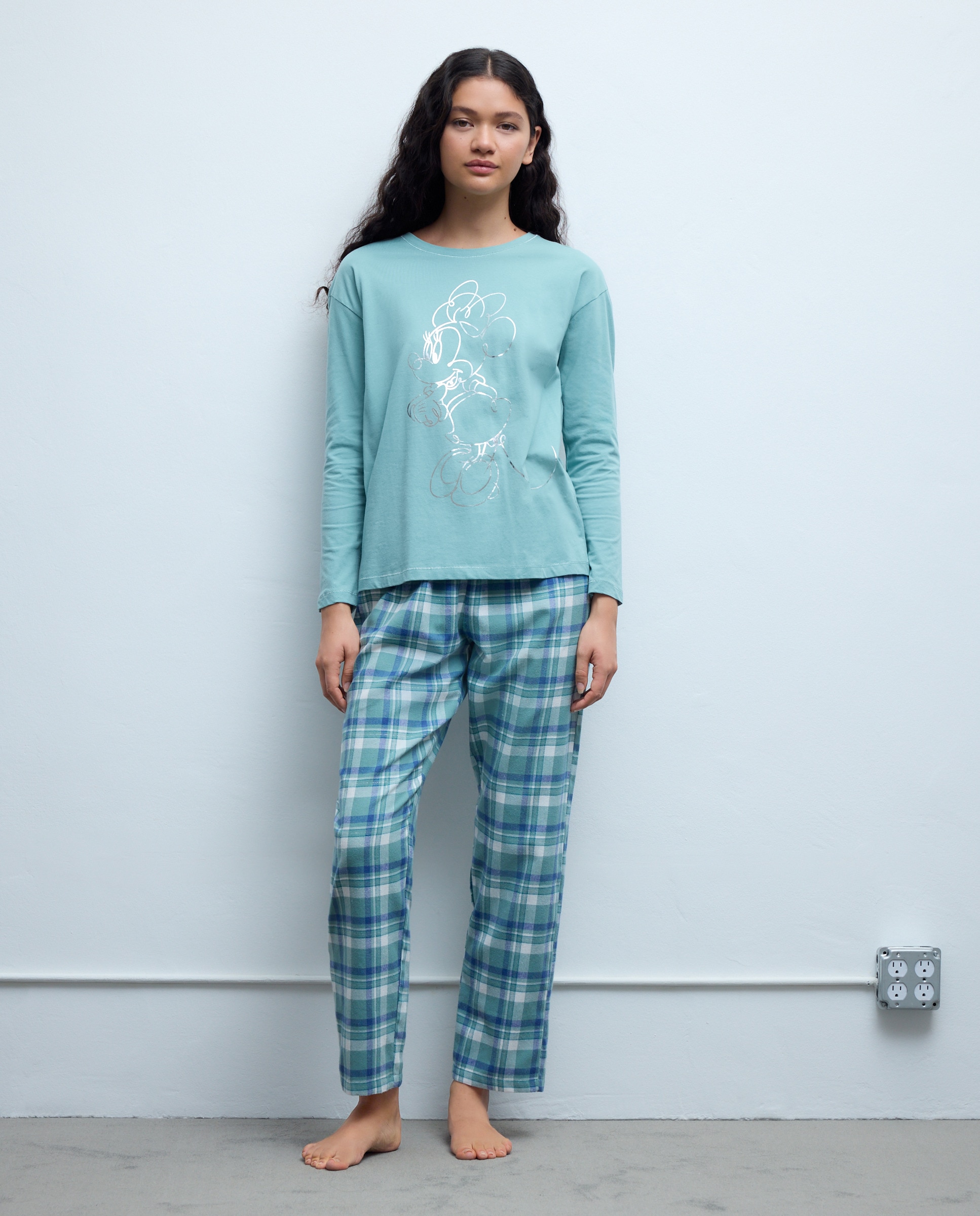 Camisola de Pijama com Estampado Minnie 510 Verde Claro-3