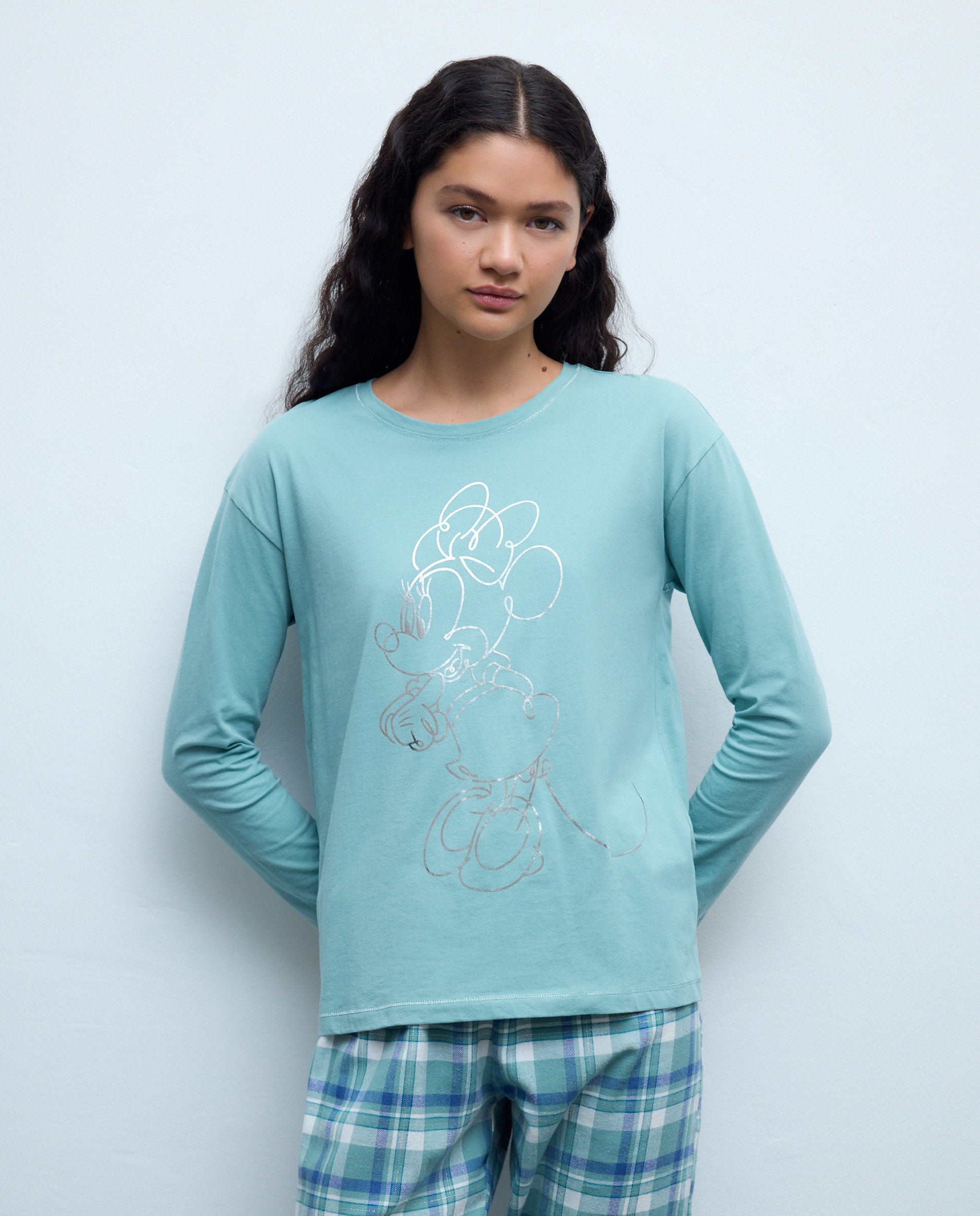 Camisola de Pijama com Estampado Minnie 510 Verde Claro-1