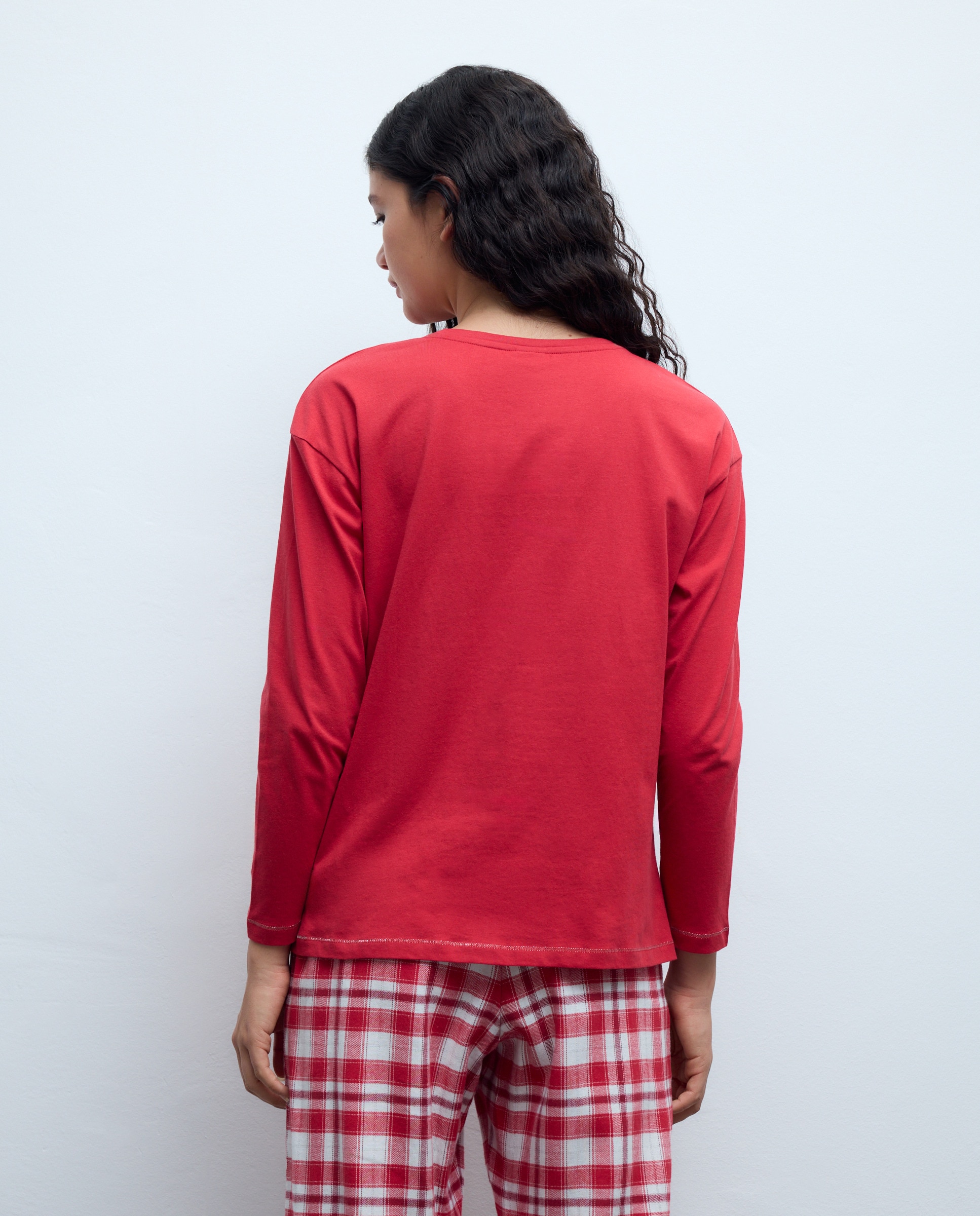 Camisola de Pijama com Estampado Mickey 600 Vermelho-3