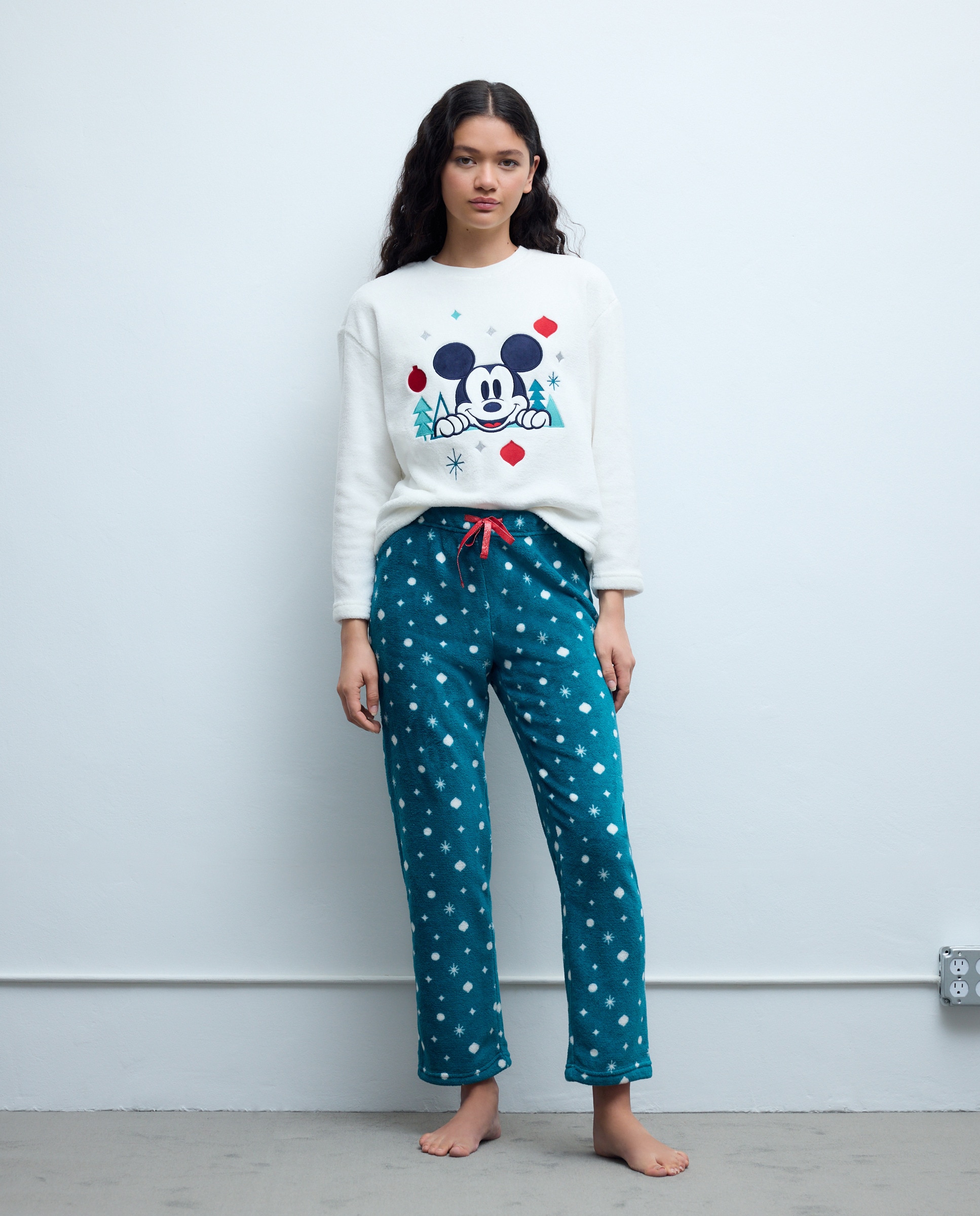 Pijama Completo Estampado Mickey Branco-marfim-2