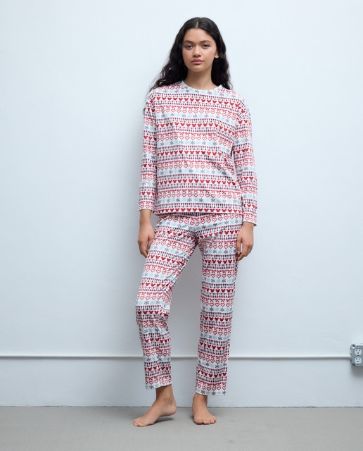 Imagem 0 de Pijama Completo com Estampado Mickey e Rebordos Decorativos